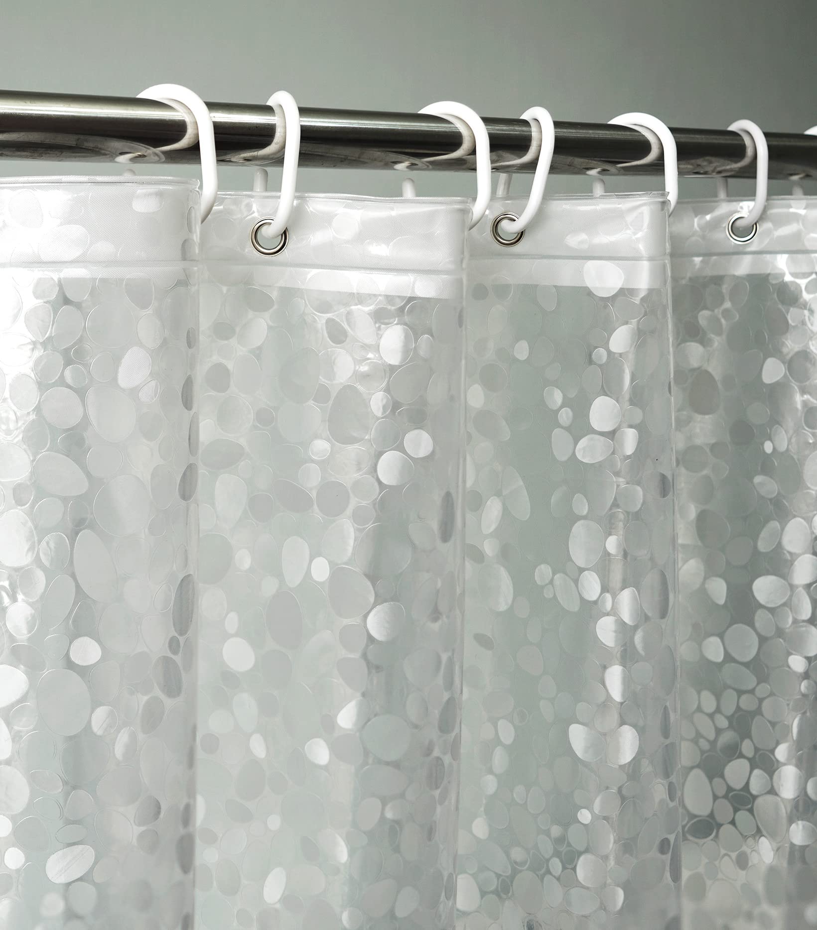 AooHome Eva Small 36x72 Inches Shower Liner, See Through Clear 8 Gauge Bathroom Curtain with Hooks, Bottom Magnets, Water Repellent, Heavy Duty, Rust Proof Grommets