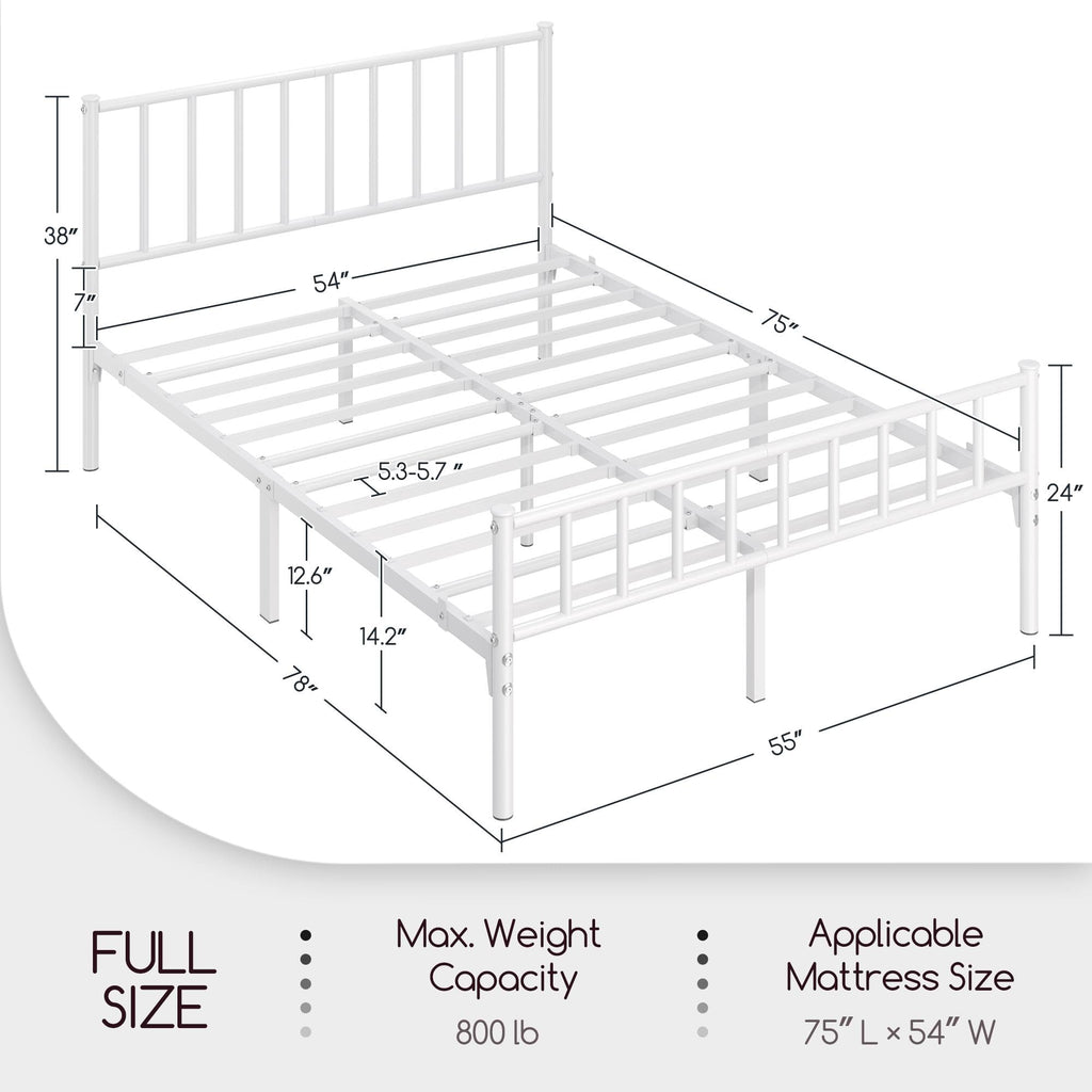 Yaheetech Twin Bed Frame Metal Platform Bed Frame Mattress Foundation with Spindle Headboard & Footboard/No Box Spring Needed/14 Inch Underbed Storage/Firm Support & Easy Set up Structure, Black