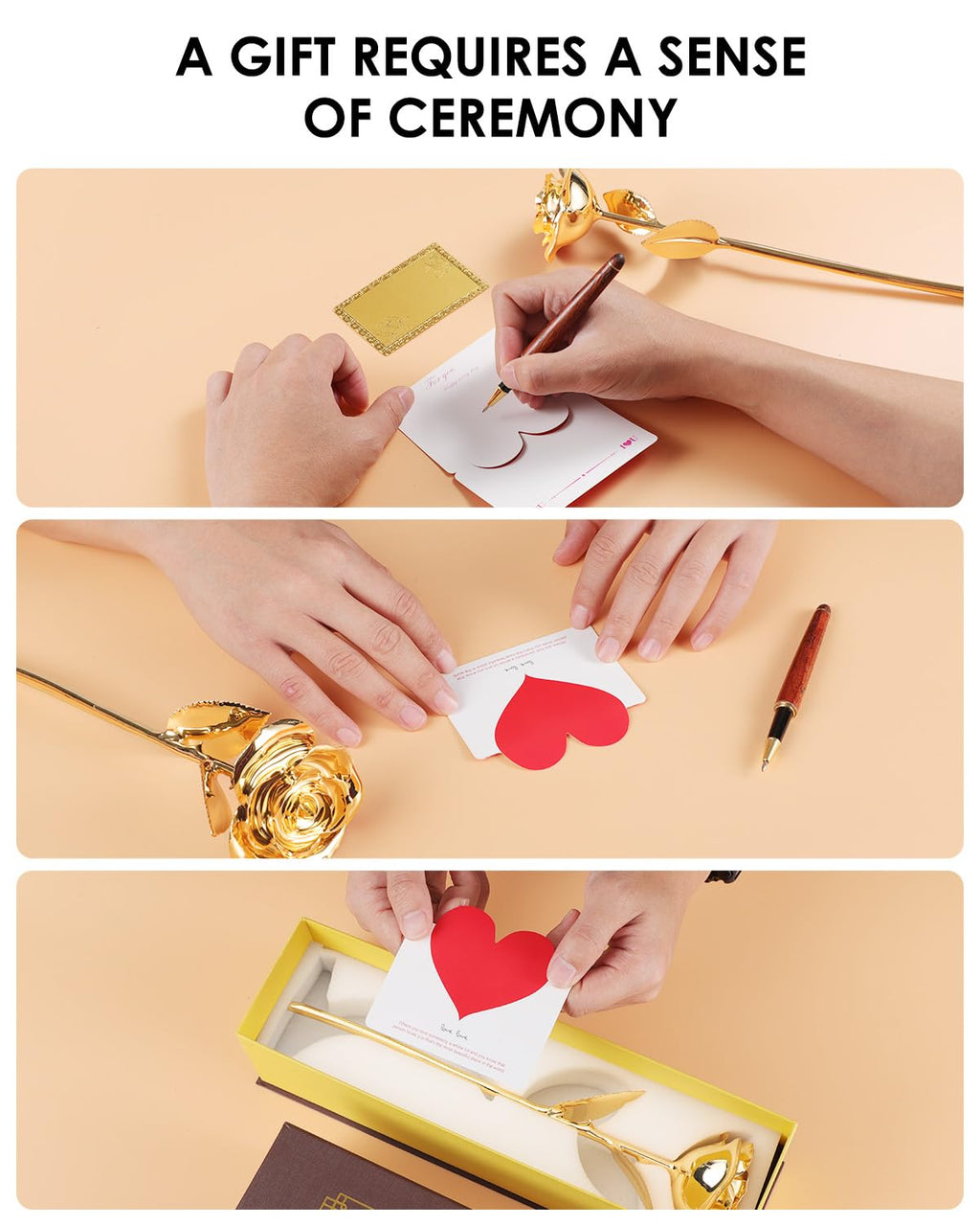 24K Gold Dipped Real Rose – Handcrafted, Bold, One of a Kind – Romantic Gift for Her – Ideal for Birthday, Anniversary, Mother’s Day, Valentine’s (Black)