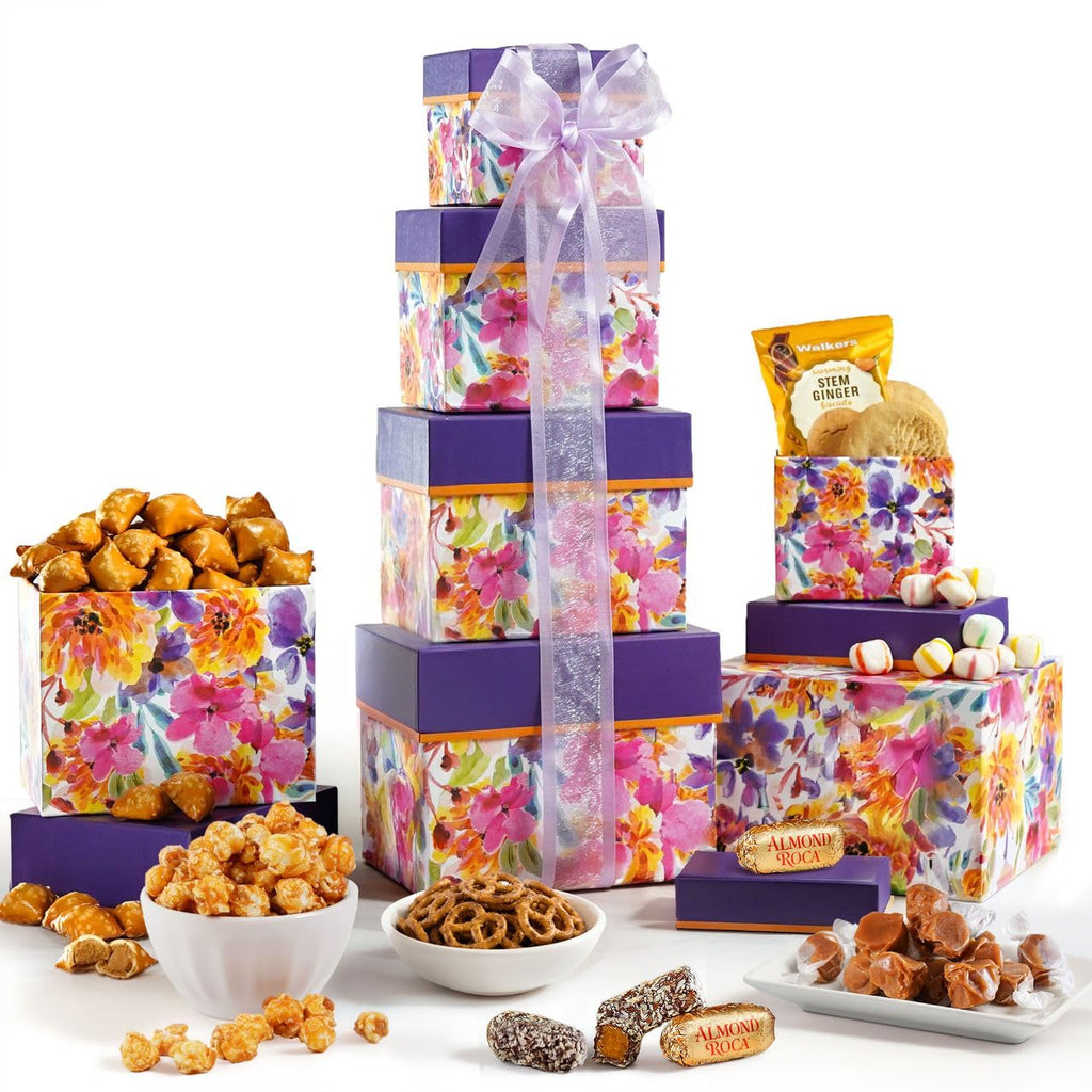 Broadway Basketeers Grand Tower Birthday Snack Gift Tower Gourmet Food Gift