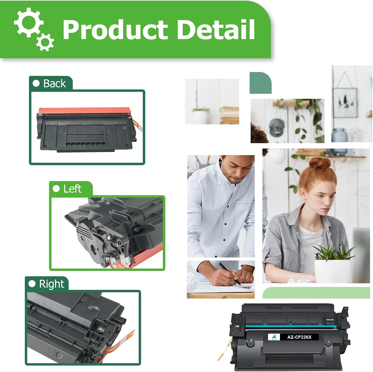 Aztech 26X CF226X Toner Cartridge Compatible Replacement for HP 26X CF226X 26A CF226A for HP LaserJet Pro M402n M402dw M402dn Pro MFP M426fdw M426fdn M426dw Printer (Black 4-Pack)