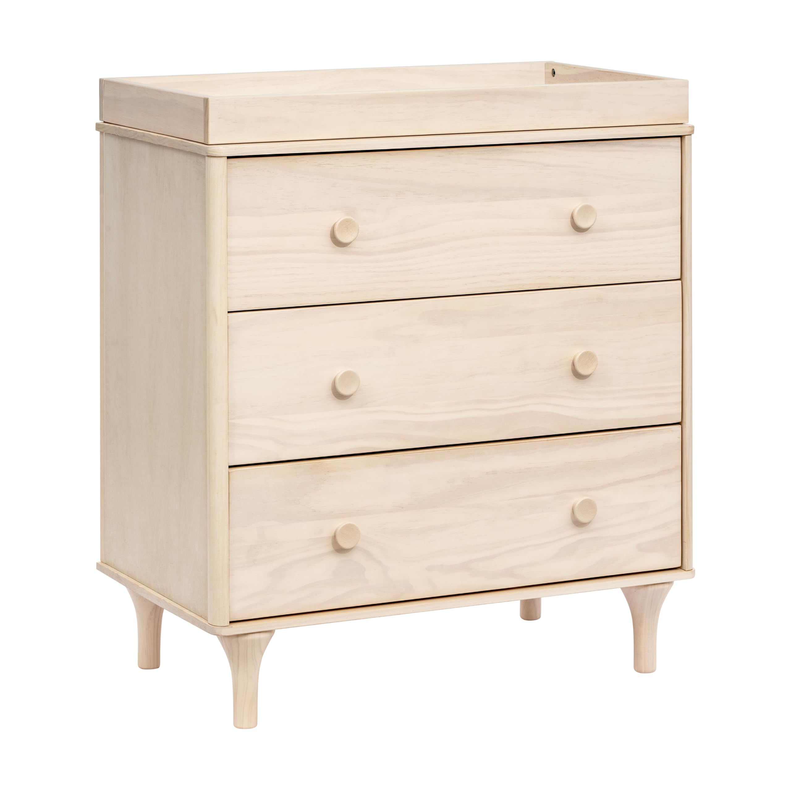 Babyletto Lolly 3-Drawer Changer Dresser with Removable Changing Tray in Natural Walnut, Greenguard Gold Certified