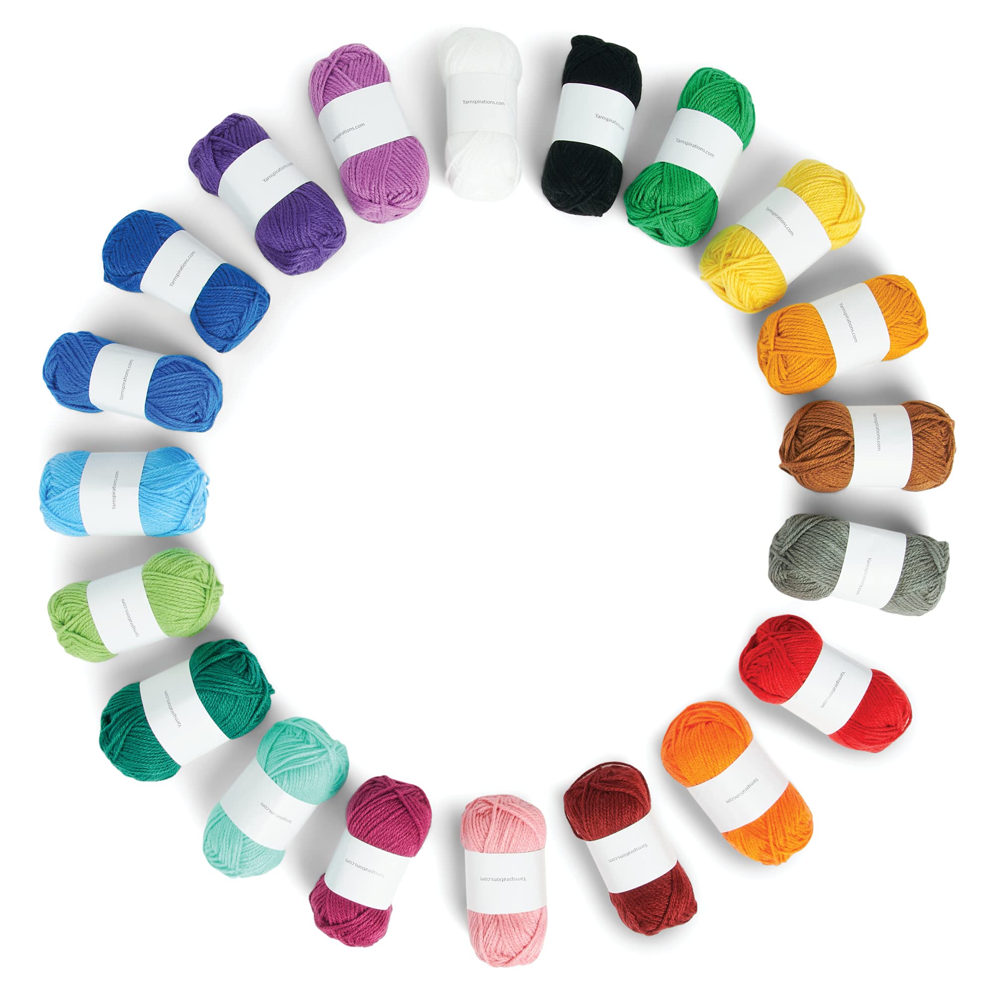 Caron® Little Crafties™ 20 Assorted Acrylic Yarn Skeins 63yd Each for Knitting and Crochet Projects , Multipack Starter Kit