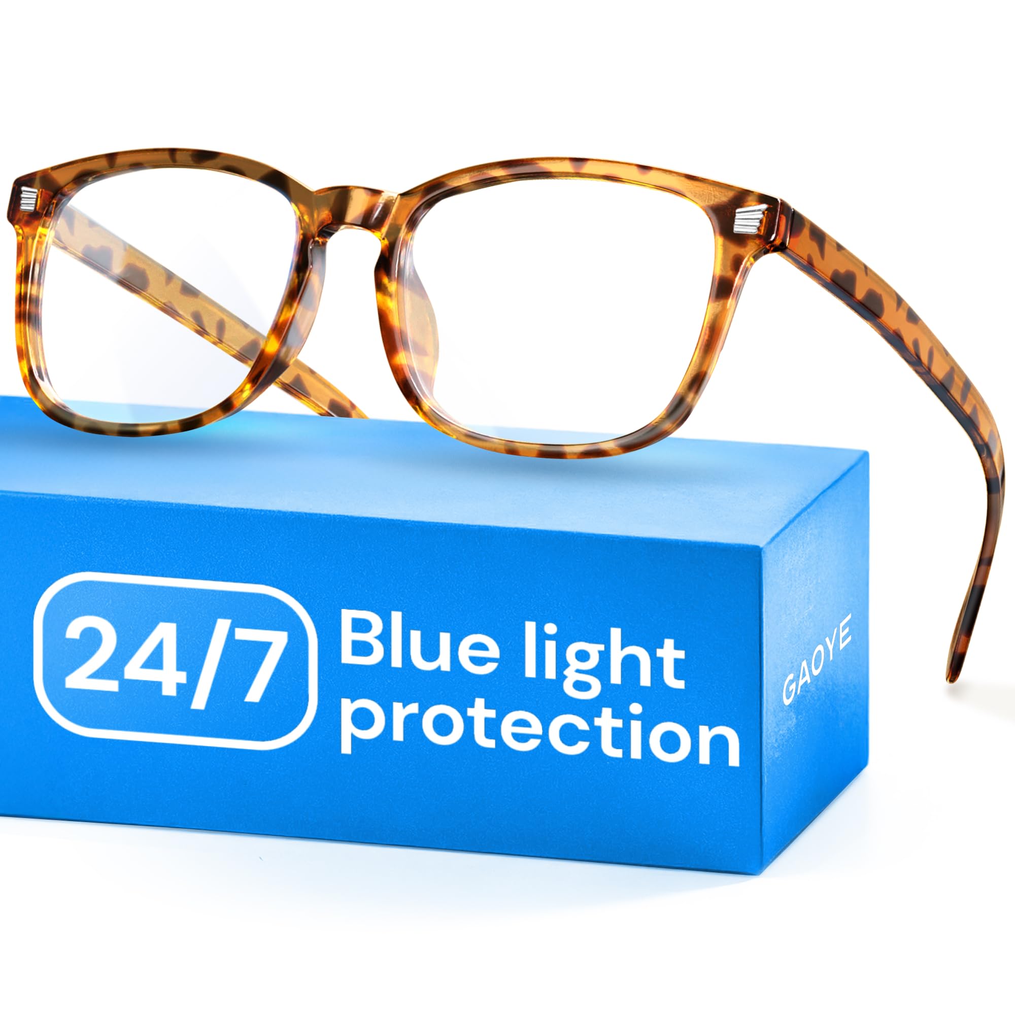 Gaoye Transparent, Clear Blue Light Glasses for Computer & Gaming - Anti UV Ray Lenses, Scratch-Resistant & Comfort Fit