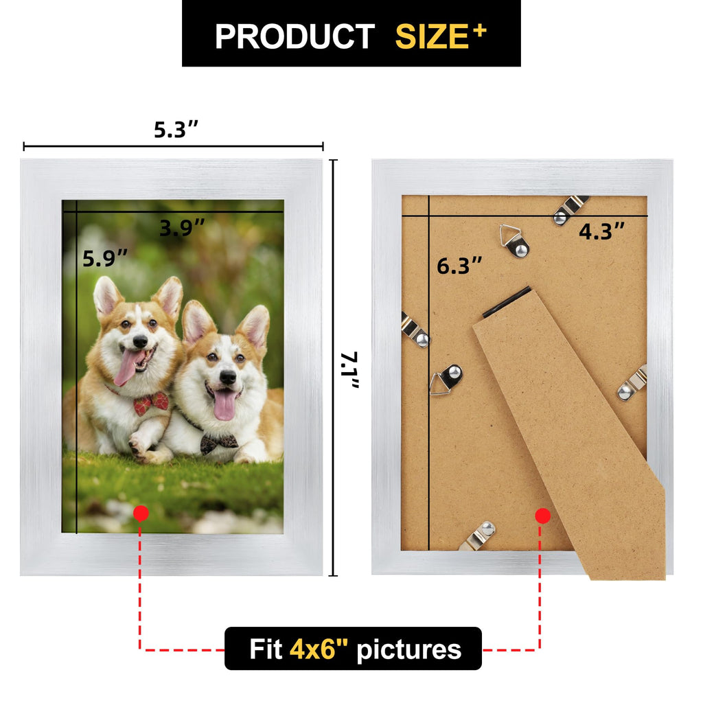 TOFOREVO Picture Frames 4x4 Set of 2 Black Wood Grain Photo Frame for Gallery Wall Mounting or Tabletop Display