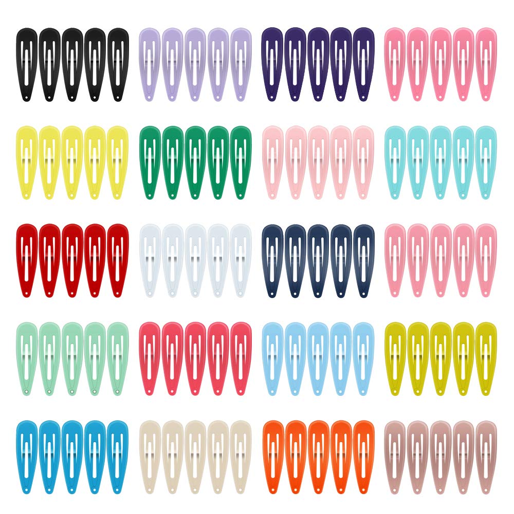 ECADY 100-Piece Metal Snap Hair Clips for Girls, Toddlers, and Kids, Hair Bow Barrettes Perfect for Fine Hair, Thick Hair, and More - Featuring Fun Bow Designs