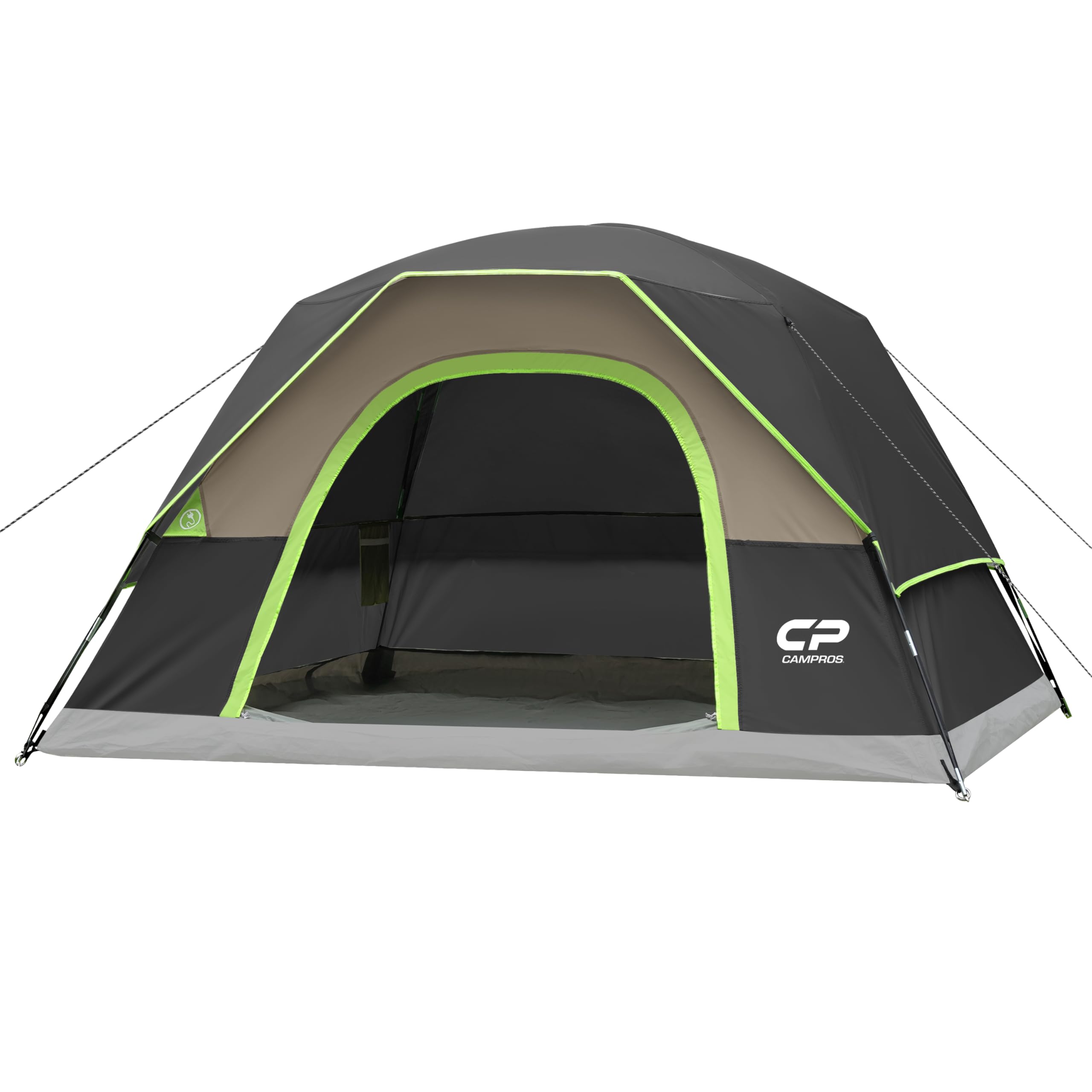 CAMPROS CP Camping Tent 2/4/6 Person, Waterproof Windproof Double Layer Dome Tent, Easy Setup with Large Mesh Windows & Wide Door for Outdoor Camping Backyard