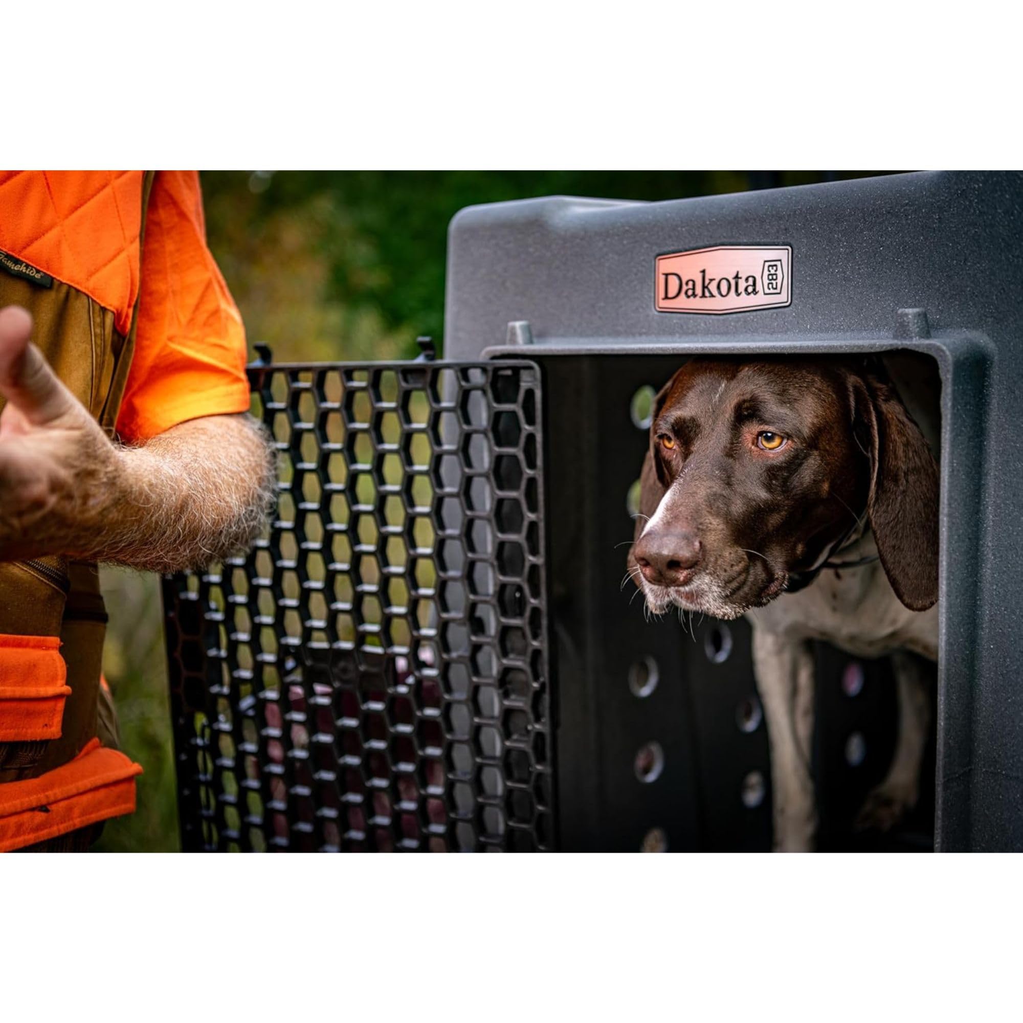 Dakota 283 Canine Rough and Tough Economy Dog Crate w/ Removable Two-Way Door - Heavy Duty Outdoor Kennel for Medium Breed Dogs (Coyote Granite, Intermediate)