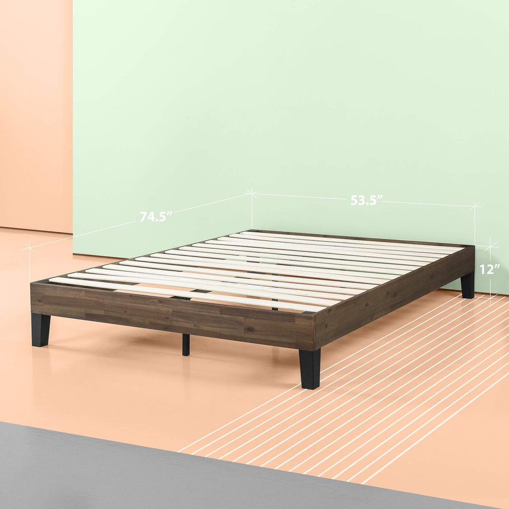 Zinus Tonja Wood Platform Bed Frame with Headboard, Mattress Foundation with Wooden Slat Support, No Box Spring Needed, Easy Assembly, Full