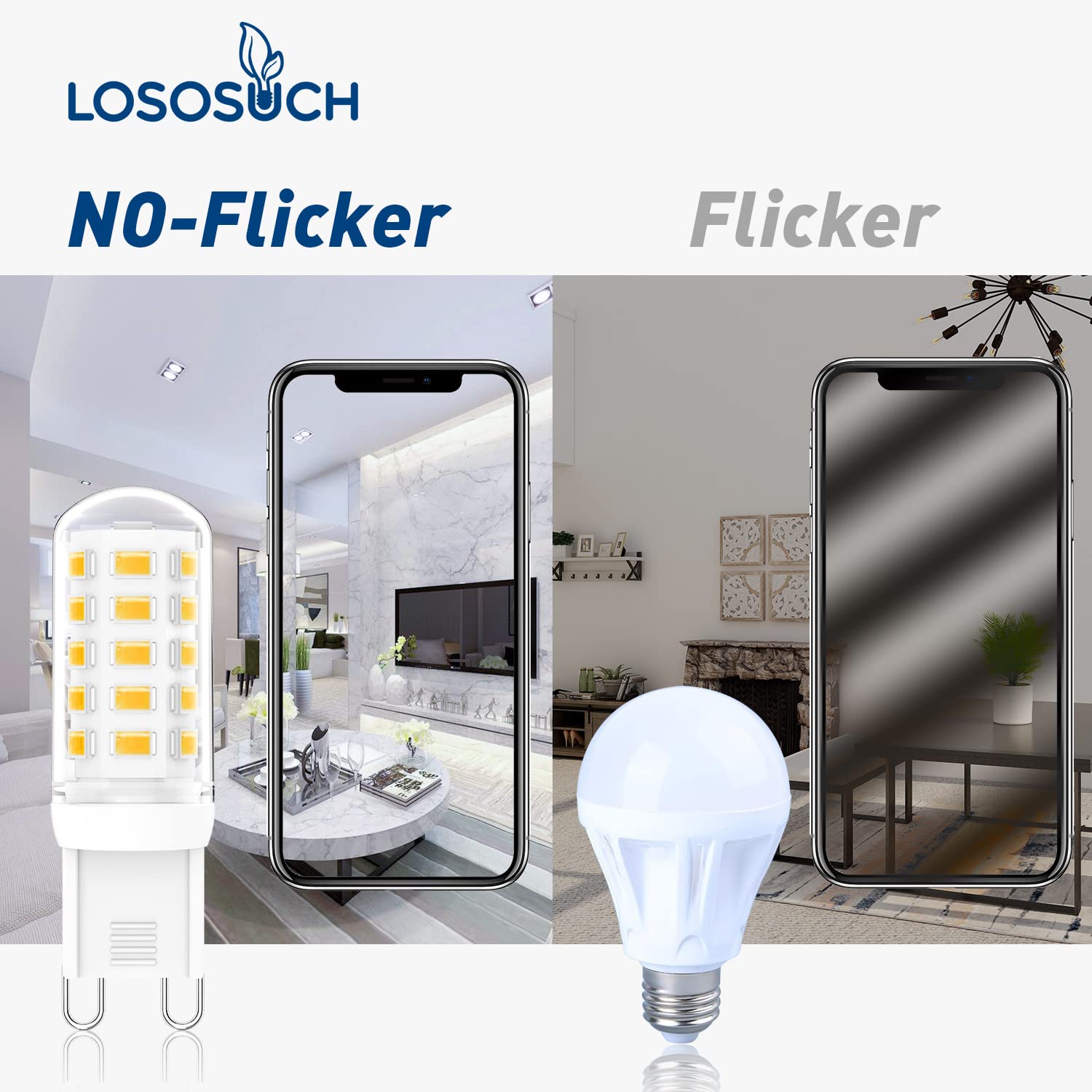 G9 LED Bulbs Dimmable 3W (T4 30W 25W 20W Halogen Bulb Equivalent), Warm White 2700K, 120V, 350LM Bi Pin or Chandelier Wall Pendant Ceiling Lamps,No Flicker 4-Pack