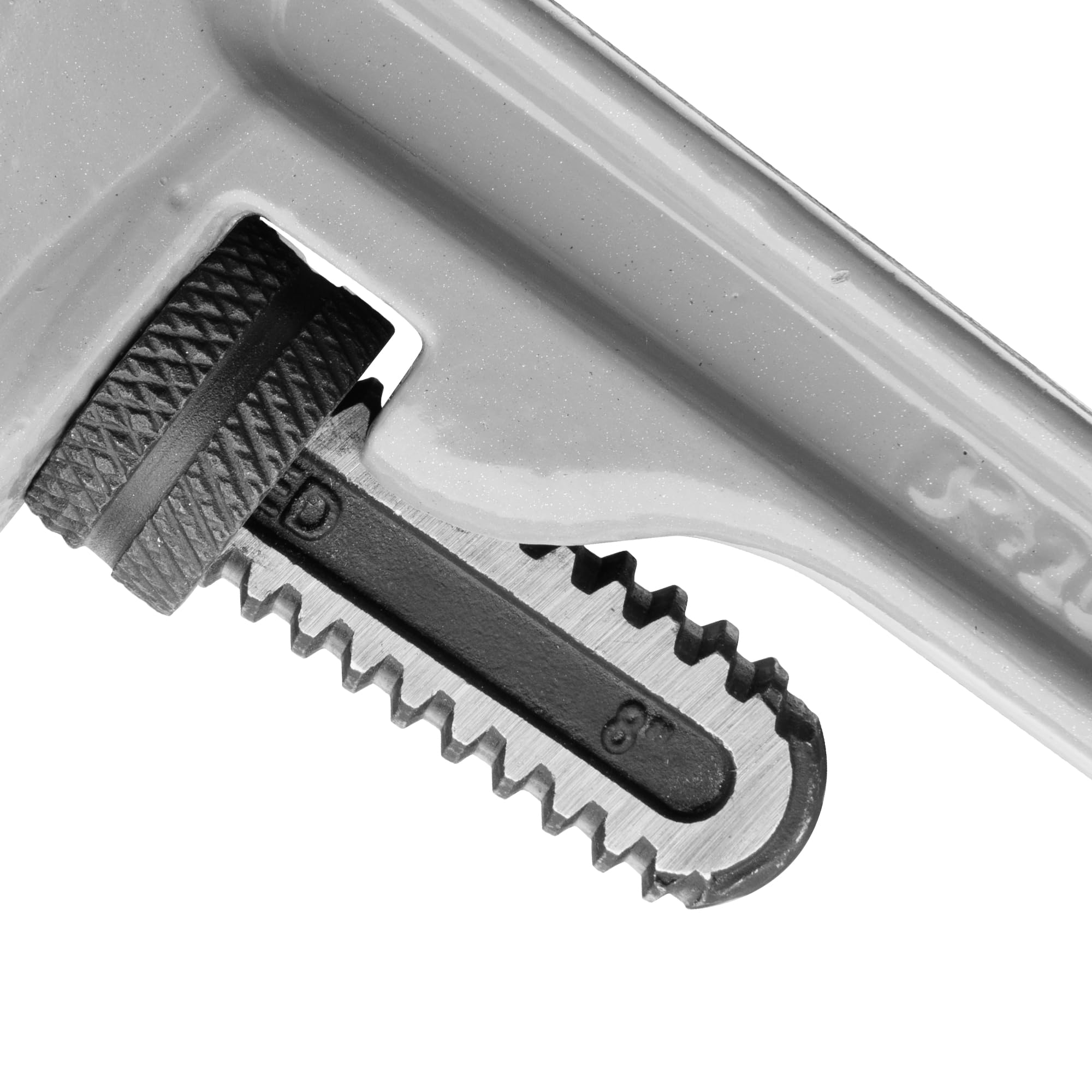 DURATECH 8-inch Heavy Duty Aluminum Straight Pipe Wrench, Adjustable Plumbing Wrench, Drop Forged, Exceed GGG standard