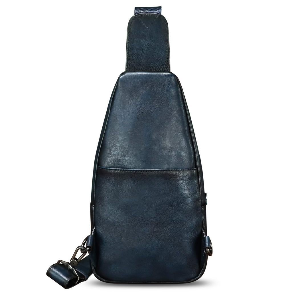 Genuine Leather Sling Bag for Men and Women Real Leather Shoulder Crossbody Bag Chest Bag Sling Backpack Purse