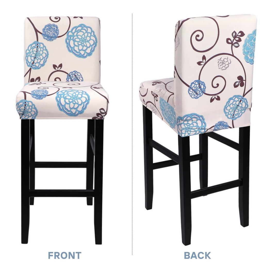 SearchI Bar Stool Covers Set of 2, Stretch Washable Barstool Seat Covers, Counter Height Chair Covers for Kitchen Dining Room Cafe (Ball Flower)