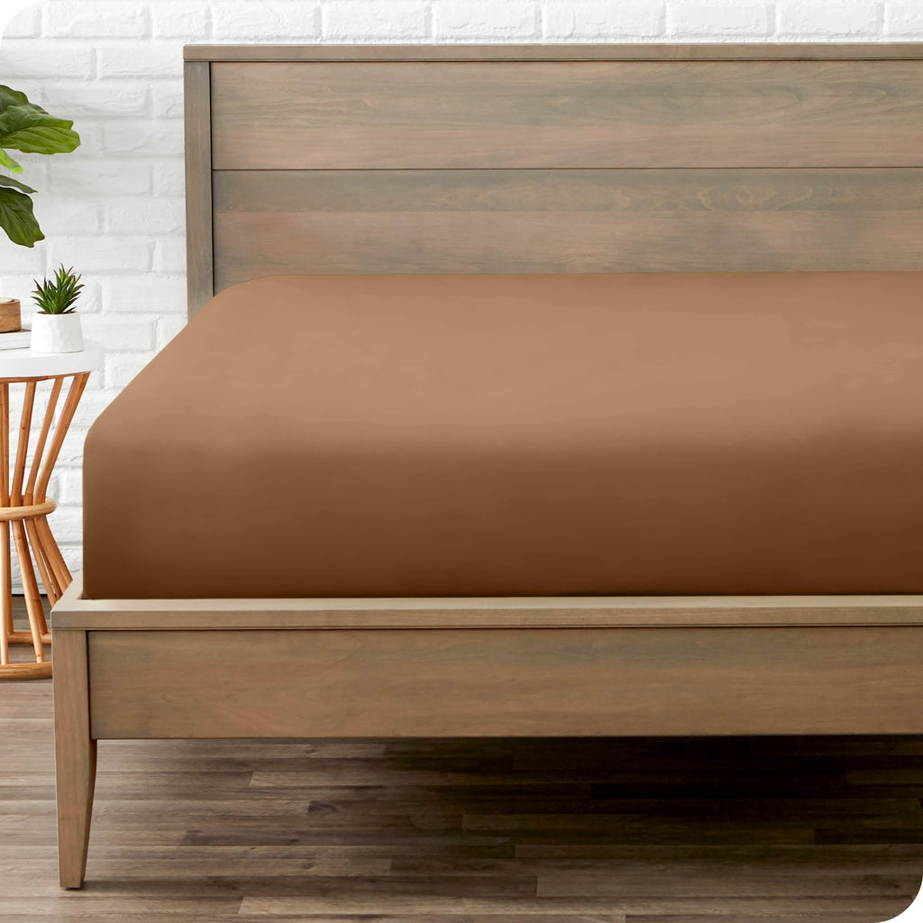 Bare Home Fitted Bottom Sheet Twin Size - Premium 1800 Ultra-Soft - Hotel Luxury - Deep Pocket - Durable and Long Lasting (Twin, White)