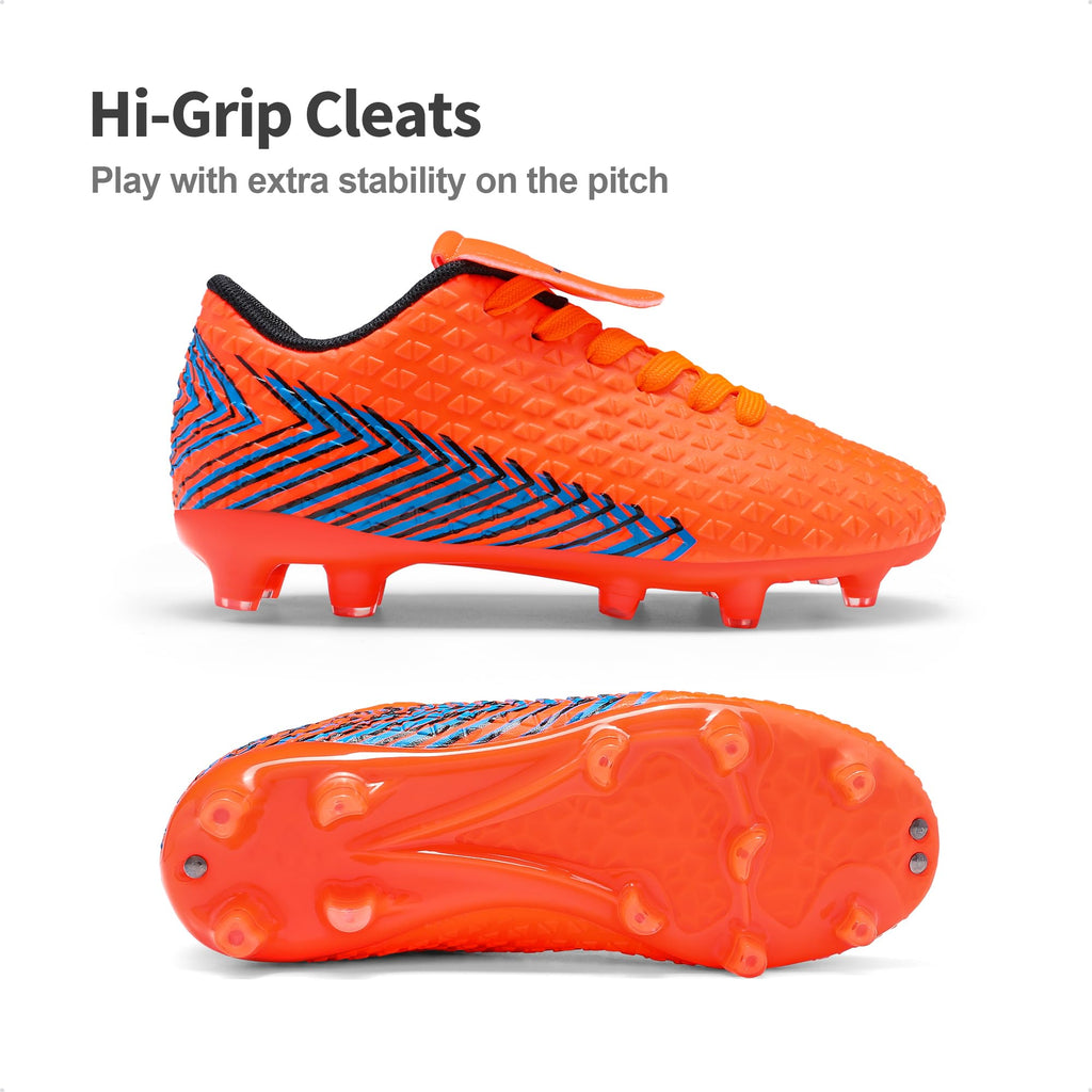 DREAM PAIRS Boys Girls Outdoor Soccer Cleats Firm Ground Football Shoes for Little/Big Kid