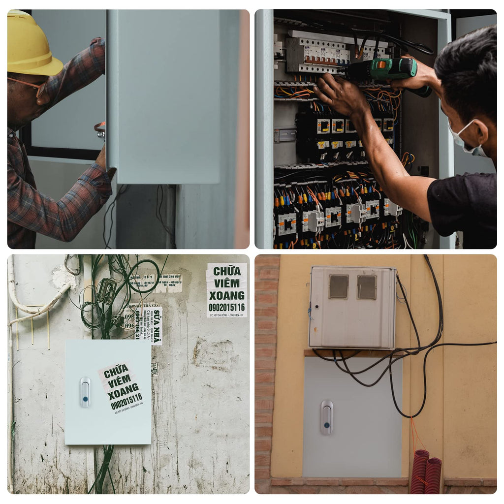 Steel Electrical Junction Box, Indoor&Outdoor Electrical Enclosure Box, Wall Mounted Waterproof&Dustproof Metal Box, Universal Electric Equipment Enclosure Box with Safety Locks and Mounting Plates