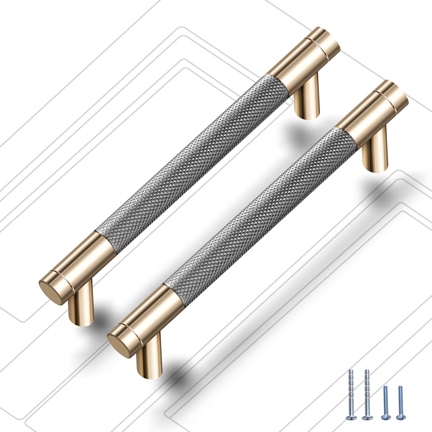 Drawer Knob 6 Pack 1" Cabinet Knob Aluminum Knob for Drawer Pulls Black Oxidation Finish with Diamond Pattern pulls (6 Pack, Black, 1 Inch)