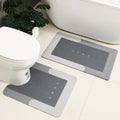 HelloTree 2Pcs Ultra Soft Napa Skin Bath Mat and U-Shaped Toilet Rug, Water Absorbent and Non Slip Shower Bath Rug for Bathroom, Tub and Shower - 20"x32"+20"x24", Blue