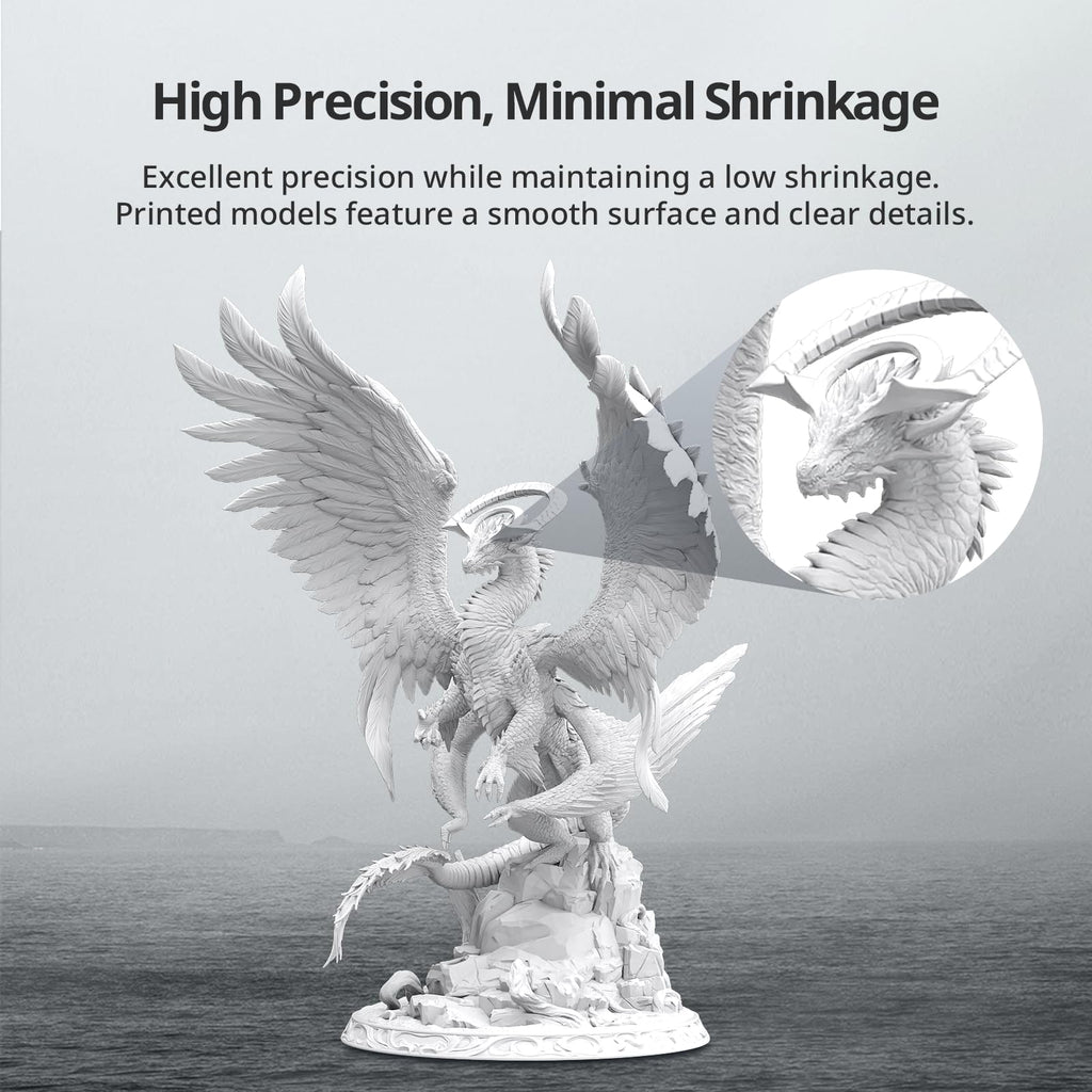 ANYCUBIC Tough Resin 2.0, 3D Printer Resin with Upgraded High Toughness and High Precision, 365-405nm Fast Curing 3D Resin for 4K 8K LCD/DLP/SLA 3D Printing (Black, 1kg)