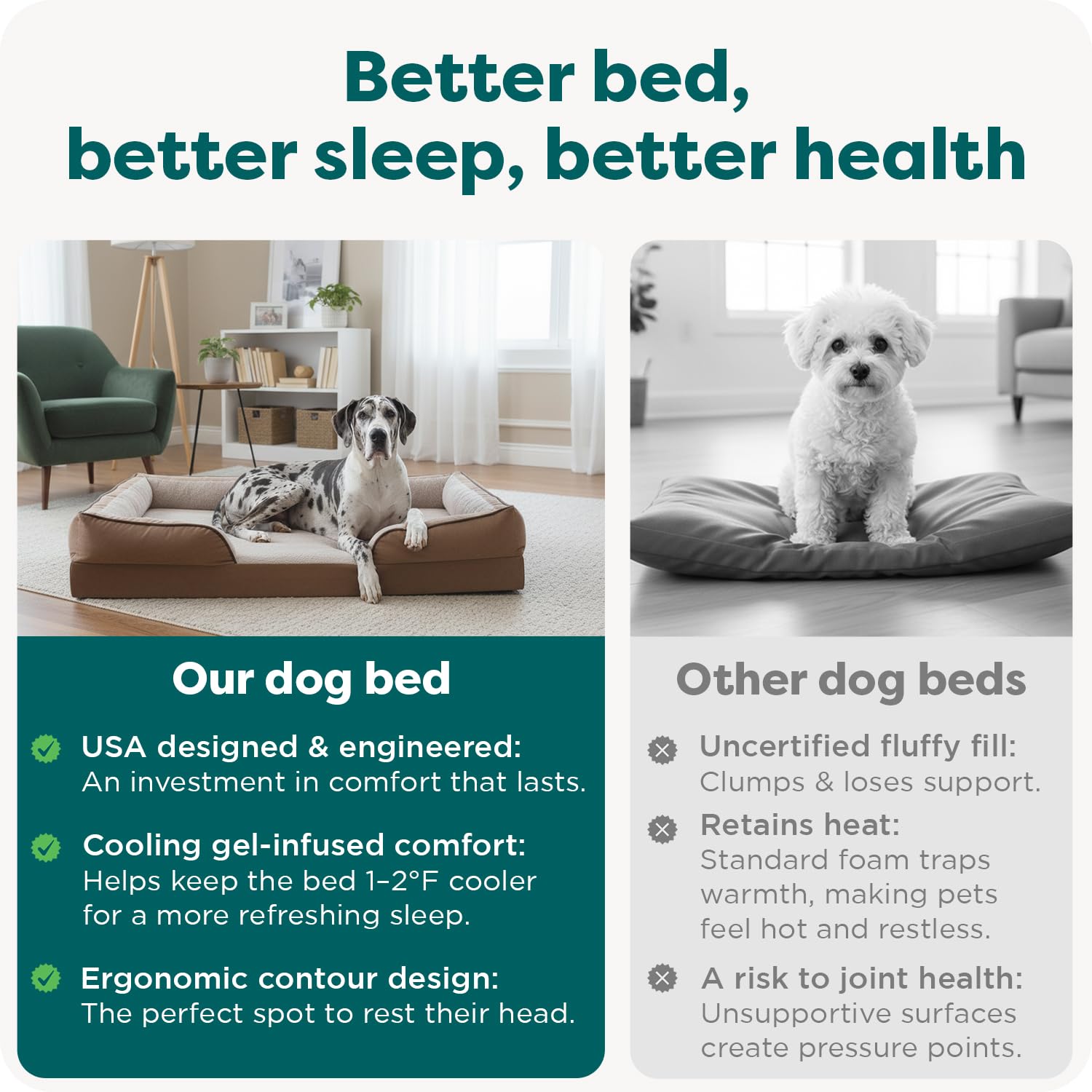 Furhaven Cooling Gel Dog Bed for Medium/Small Dogs w/ Removable Bolsters & Washable Cover, For Dogs Up to 35 lbs - Plush & Velvet Waves Perfect Comfort Sofa - Brownstone, Medium