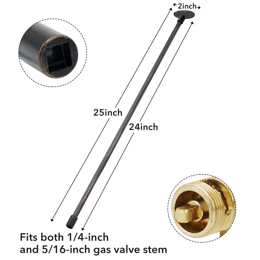 Stanbroil 3-Inch Gas Valve Key Fits 1/4" and 5/16" Turn Ball Valve for Gas Fire Pits and Fireplaces, Polished Chrome