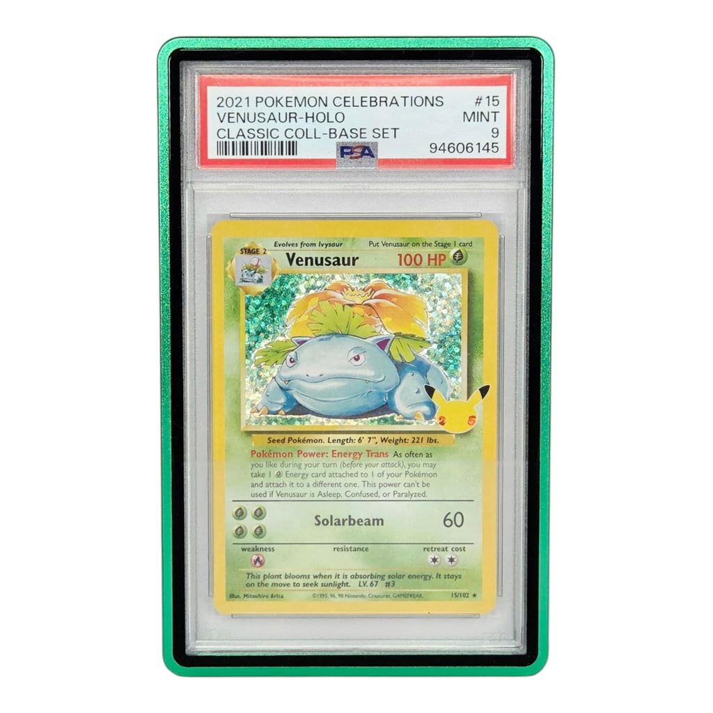Metal PSA Slab Bumper Case UV Resistant- Safeguard Stackable Magnetic Aluminum Metal Case For Graded Cards (Black)