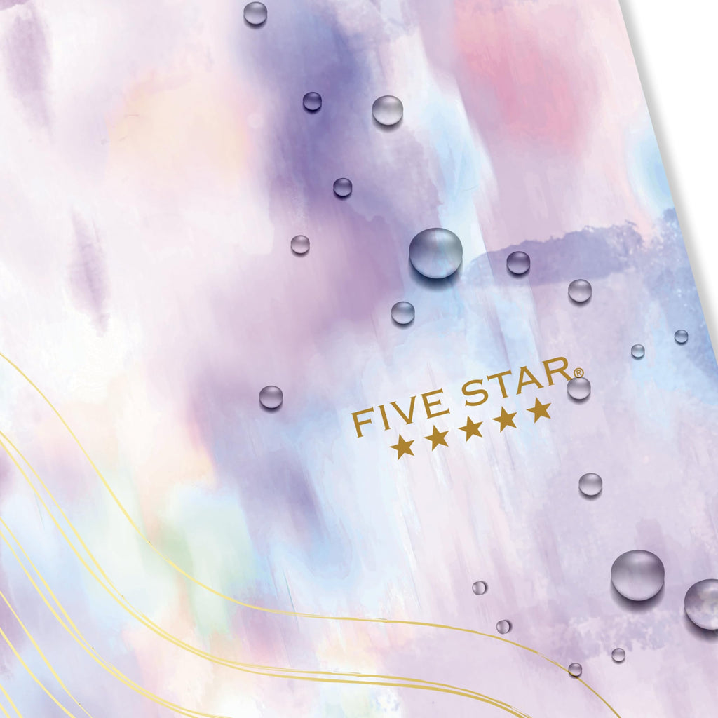Five Star Spiral Notebook + Study App, 2 Pack, 1 Subject, Wide Ruled, 8" x 10-1/2", 80 Sheets, Fights Ink Bleed, Water Resistant Cover, Pastel Waves and Brush Strokes (930210F-ECM)