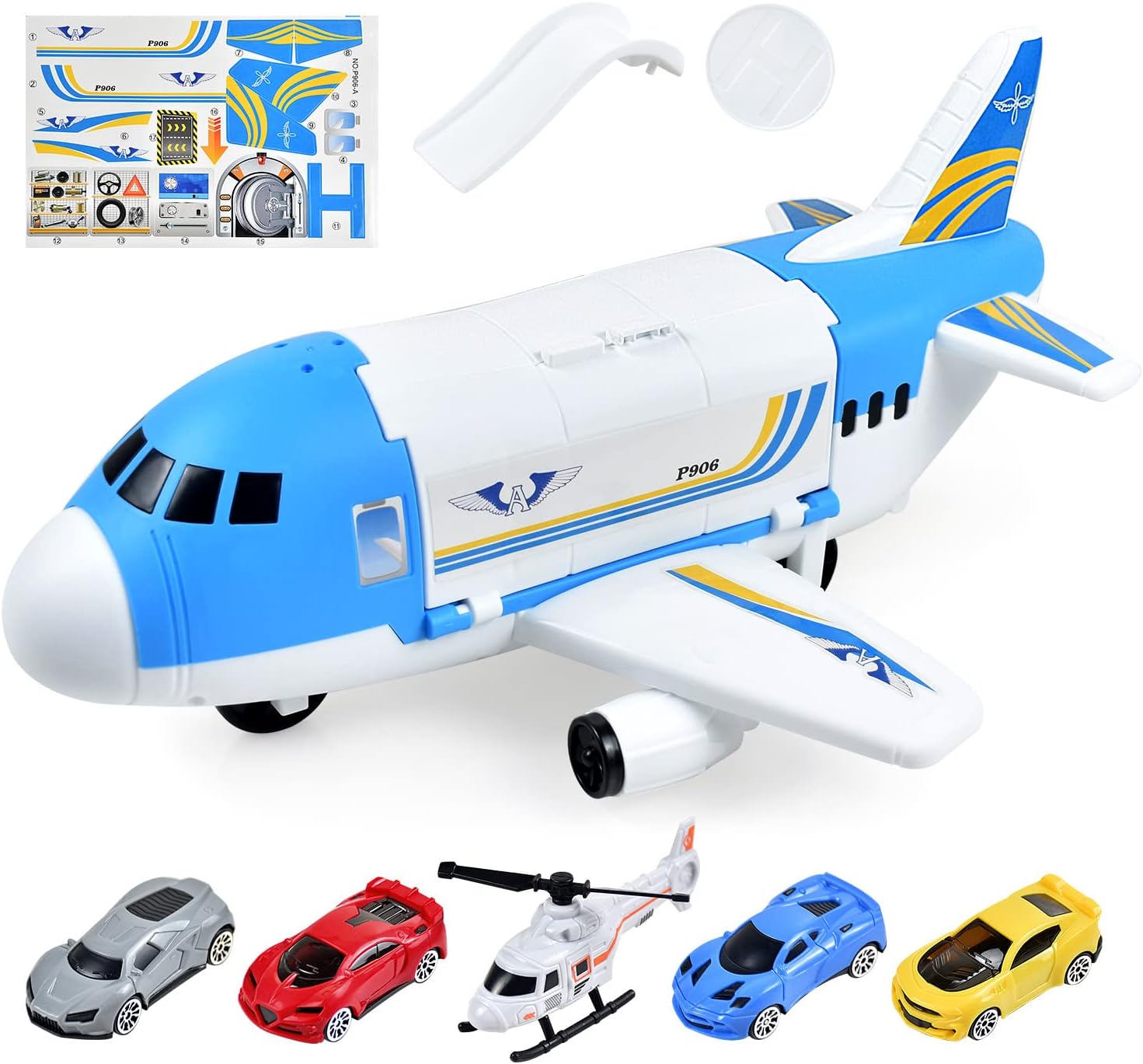Tuko Transport Cargo Airplane Car Toy Play Set for 3+ Years Old Boys and Girls