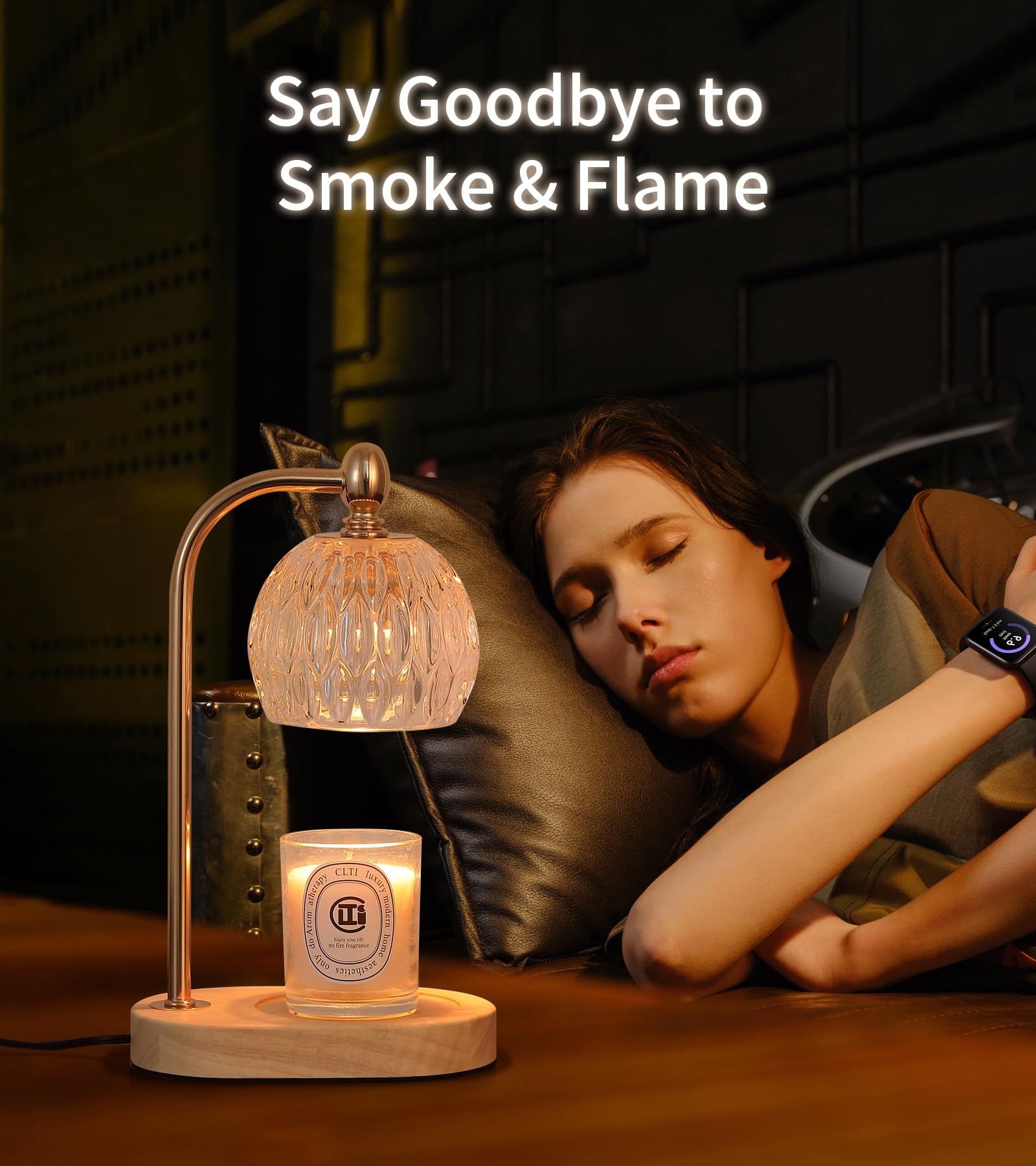 MEIXISUE Candle Warmer Lamp with Timer and Dimmer,Electric Amber Light Gifts for Women Melt Wax Warmer Lamp with 2 Bulbs for Candle Jars House Warming New Home Decor