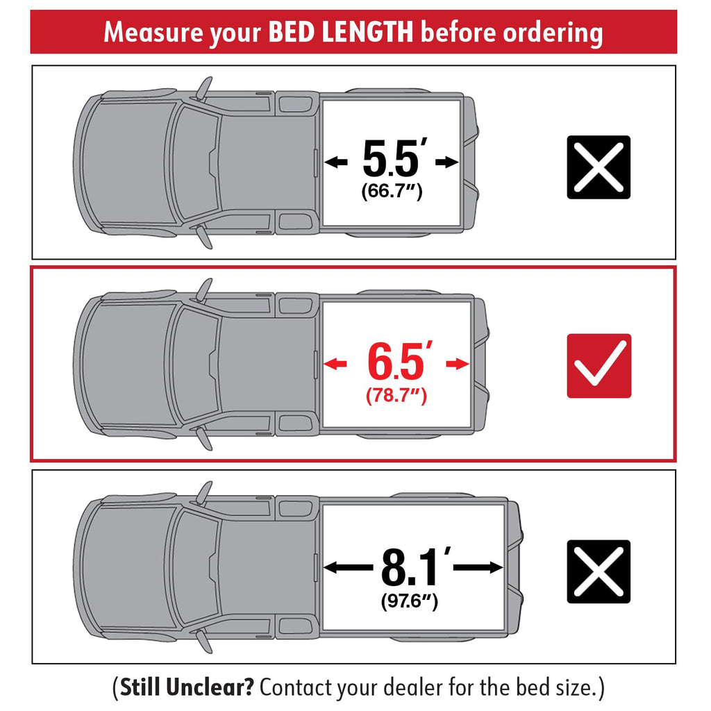 MaxMate Soft Roll-up Truck Bed Tonneau Cover Compatible with 2007-2013 Toyota Tundra | 5.5' (67") Bed | TCT169038