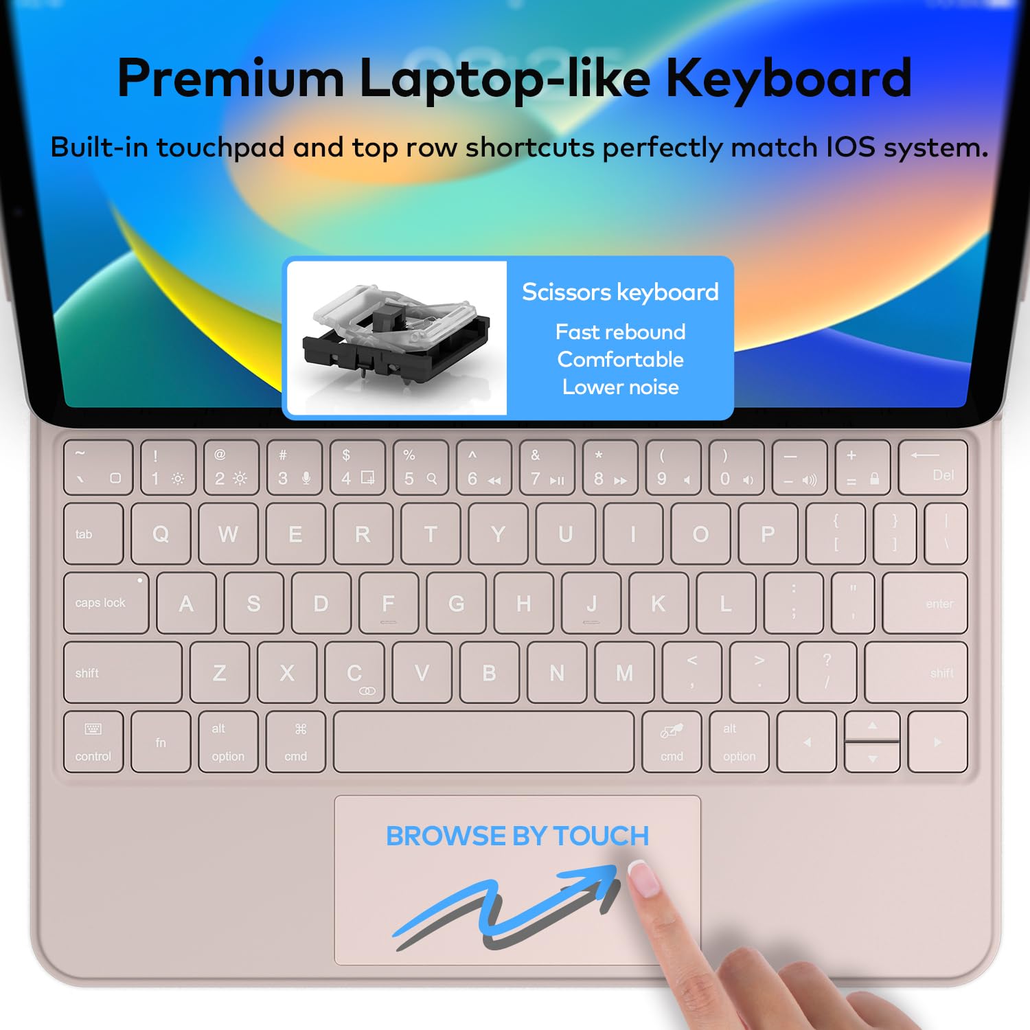 runelk Keyboard Case for iPad 10th Generation 2022 & 11th (A16, 2025) – Magic-Style Keyboard with Multi-Touch Trackpad – Floating Cantilever Stand – Magnetic Case for iPad 10.9 inch 10th / 11th Gen.