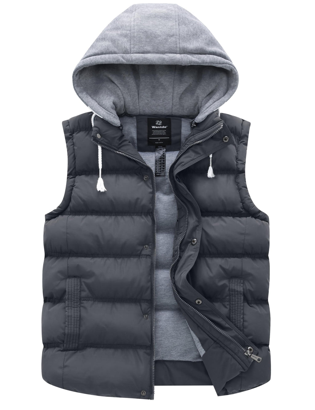 Wantdo Women's Quilted Puffer Vest Thicken Warm Winter Coat with Removable Hood