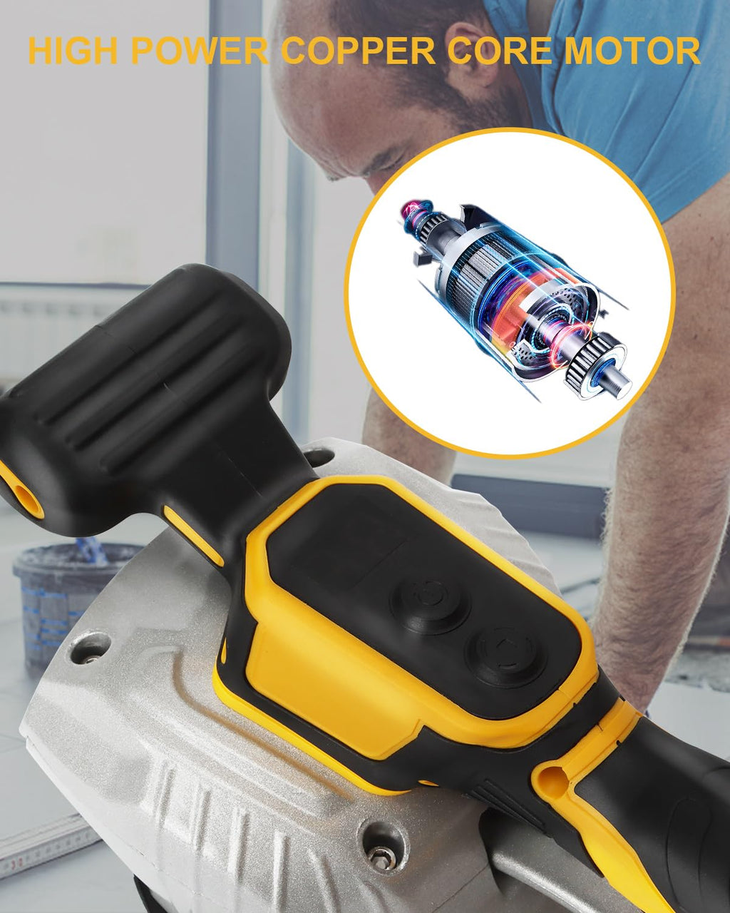 Tile Vibration Leveling Machine Compatible with Milwa-ukee 18V Battery, Cordless Tile Vibration Machine Installation Tool 150W Tiler Vibrator Tool with 8 Speed Suction Cup Digital Display (No battery)