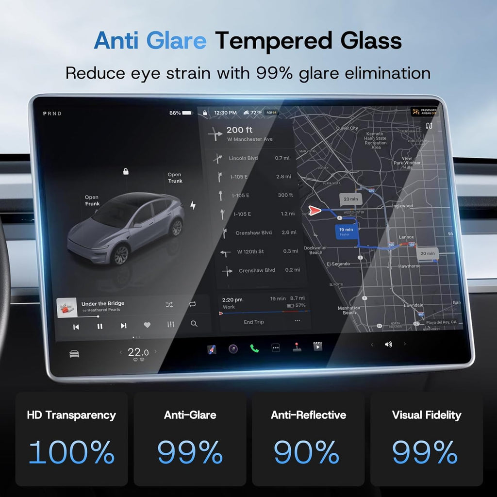 8" Rear Screen Protector for Tesla Model Y Juniper/Model 3 Highland, [HD & No-edge Gaps & 9H] Tempered Glass Screen Protector with Alignment Frame for Tesla Model 3/Y Accessories, Glossy