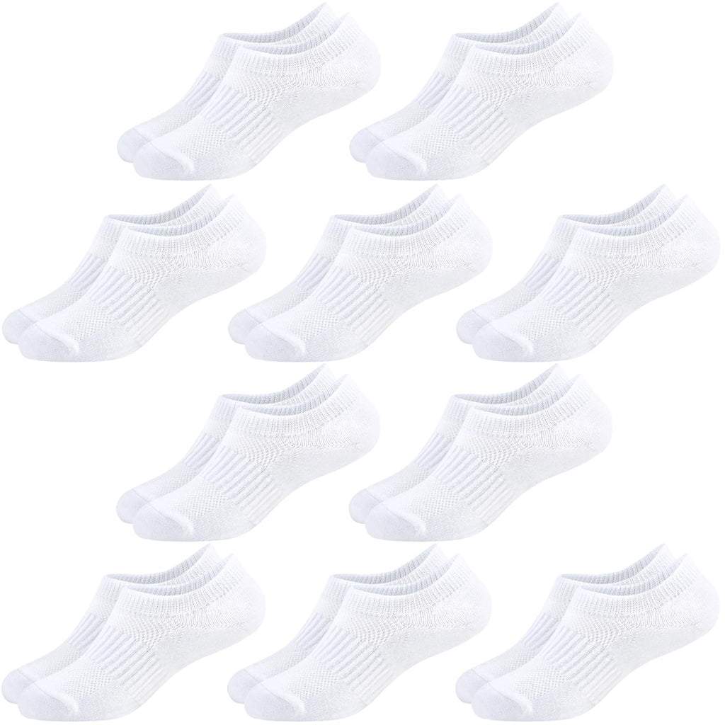 No Show Cotton Socks for Girls and Boys - Low Cut, Breathable, Non-Slip Short Socks for Kids - 5/10 Pairs