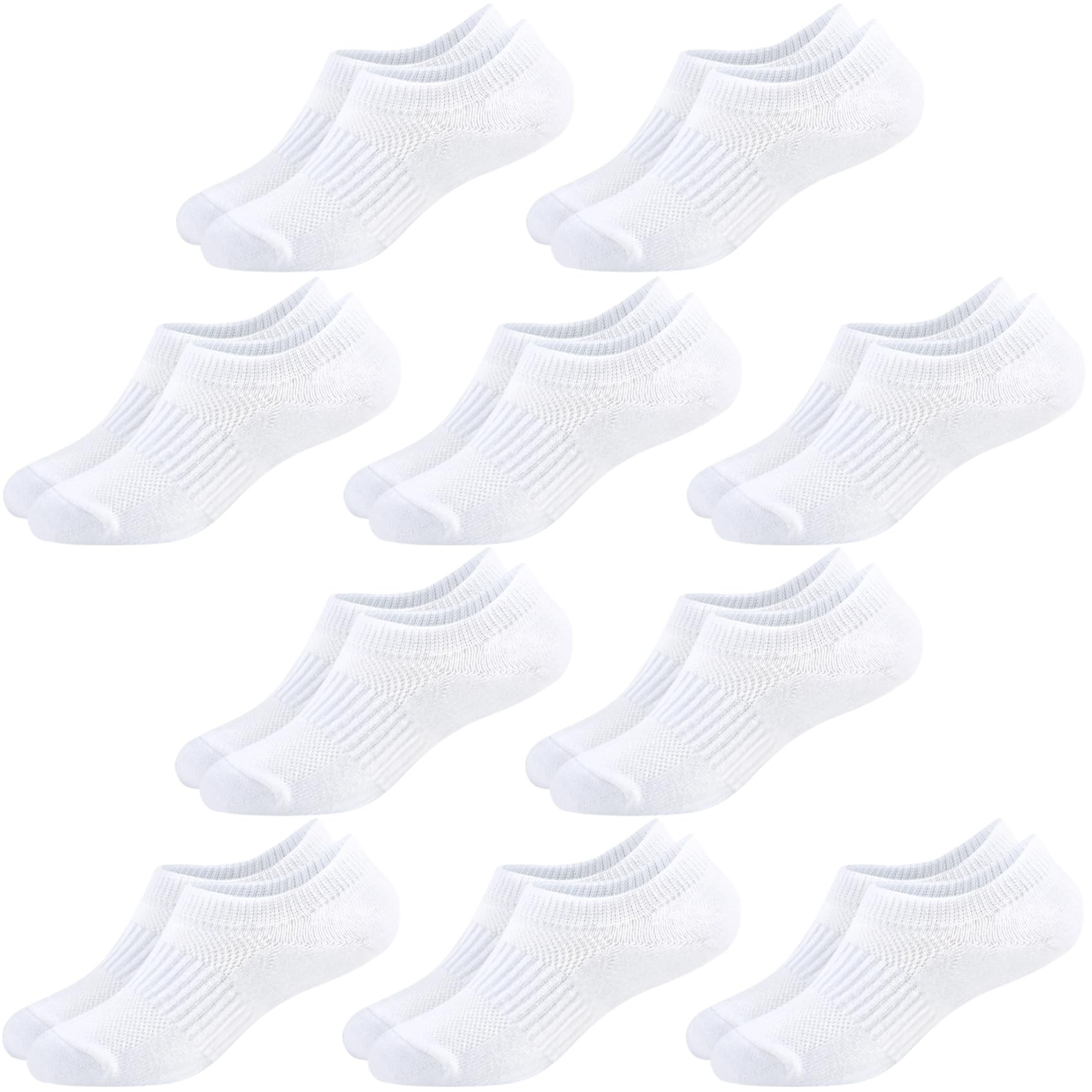 No Show Cotton Socks for Girls and Boys - Low Cut, Breathable, Non-Slip Short Socks for Kids - 5/10 Pairs
