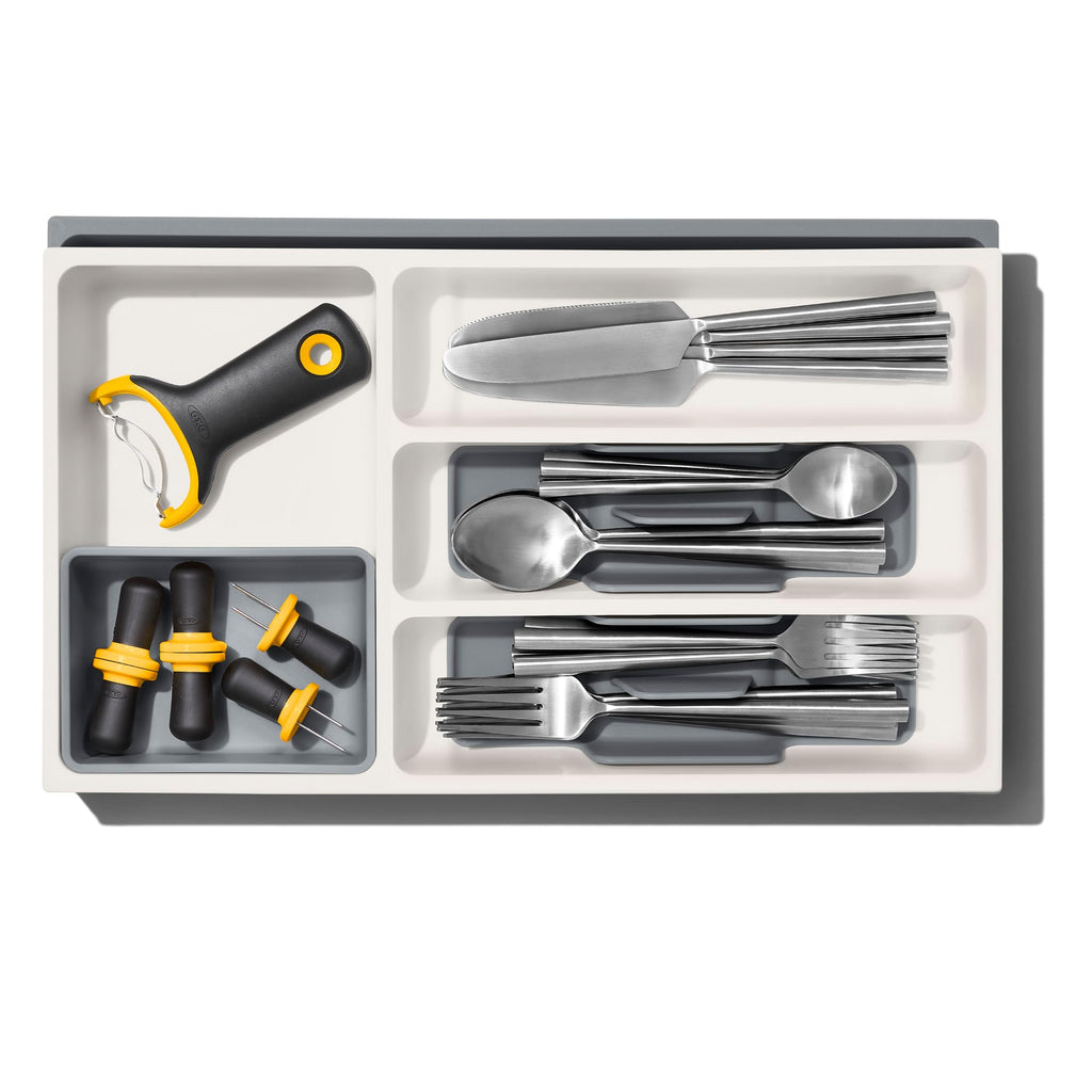 OXO Good Grips Drawer, Large Expandable Kitchen Tool Organizer, White