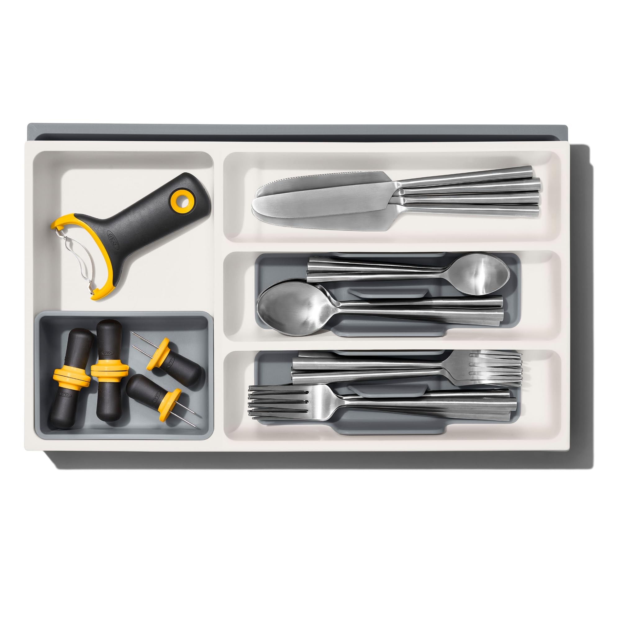 OXO Good Grips Drawer, Large Expandable Kitchen Tool Organizer, White