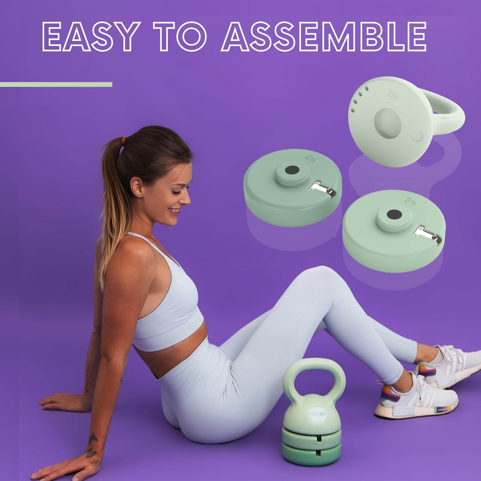 Polyfit Adjustable Kettlebell | 5 lb - 12 lb | Kettlebells Weights Set for Home Gym | Kettle Bell Sets for Women at Home