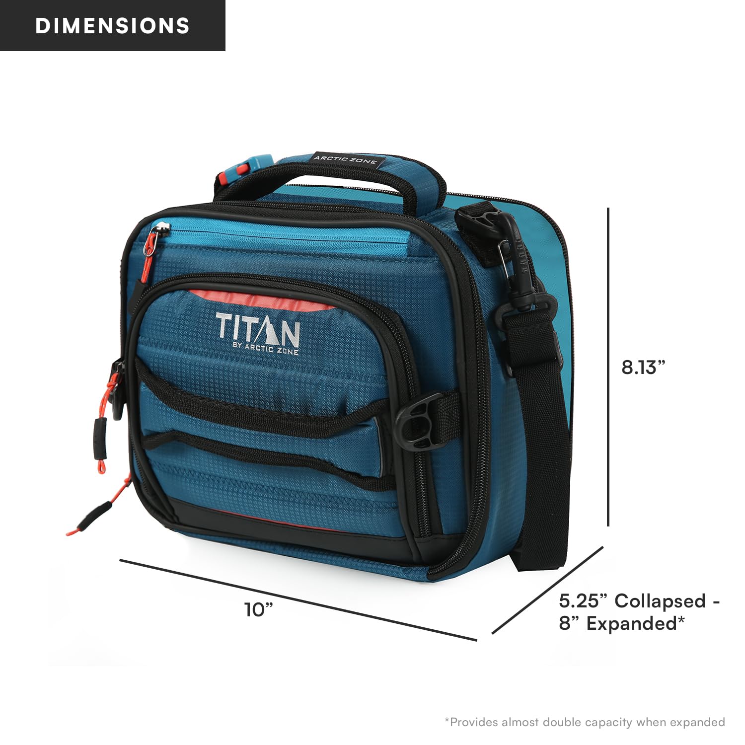 Arctic Zone Titan Deep Freeze Fridge Expandable Insulated Horizontal Lunch Pack, Grey
