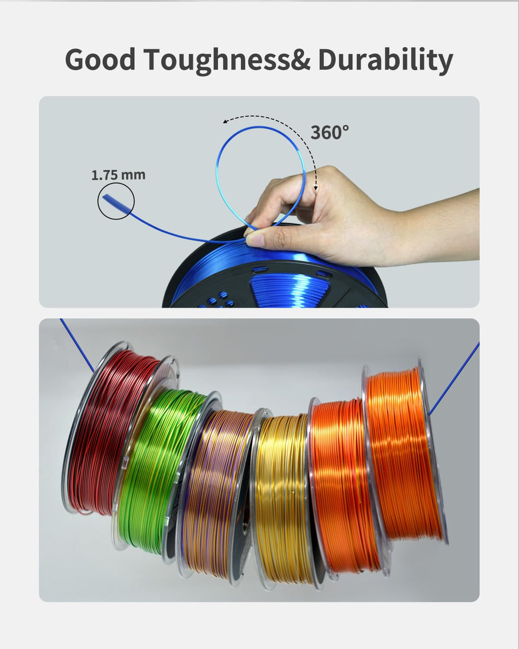 PLA Filament 1.75mm, 3D Printer Filament 1kg Spool (2.2lbs), Neatly Wound, +/- 0.02mm Precision, No Clog/Bubble, Excellent Layer Adhesion, Fits Most FDM Printers, Apple Green
