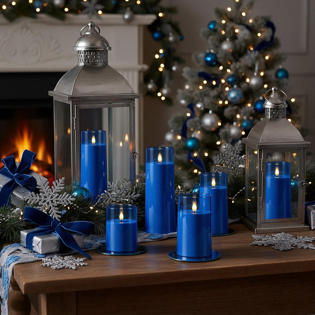 Raycare Flameless Candles Battery Operated with Remote Timer, Acrylic Flickering LED Pillar Candle for Christmas, Wedding, Home Decor, Gift for Family and Friend, White, Set of3