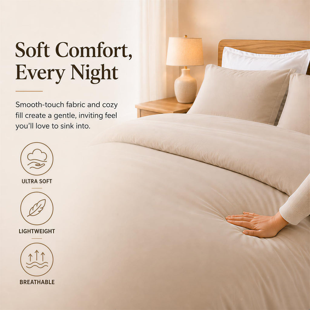 Beige Twin Comforter Set with Sheets - 5 Pieces Bed in a Bag Twin