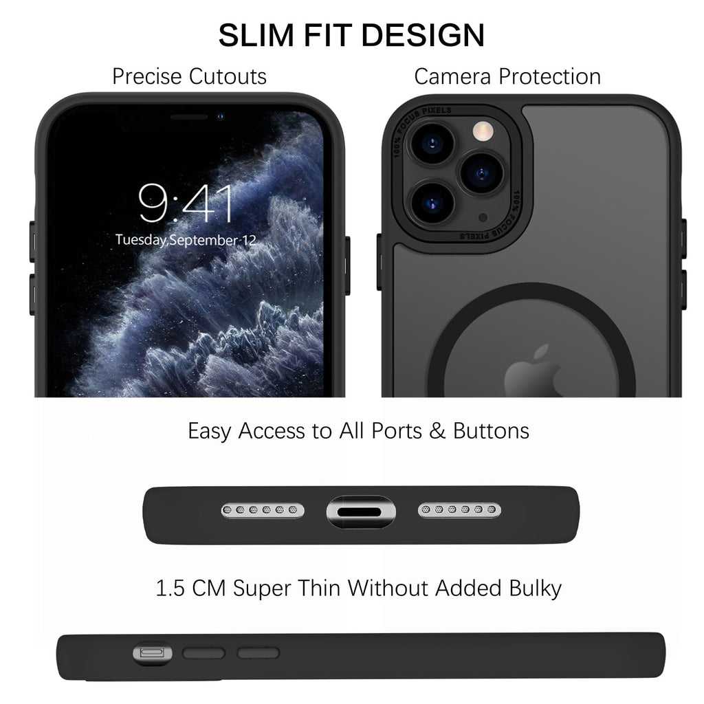 BENTOBEN for iPhone 11 Pro Case 2019 [Compatible with Magsafe] Translucent Matte Magnetic Phone Case iPhone 11 Pro 5.8" Slim Thin Shockproof Bumper Women Men Protective Cases Cover, Black
