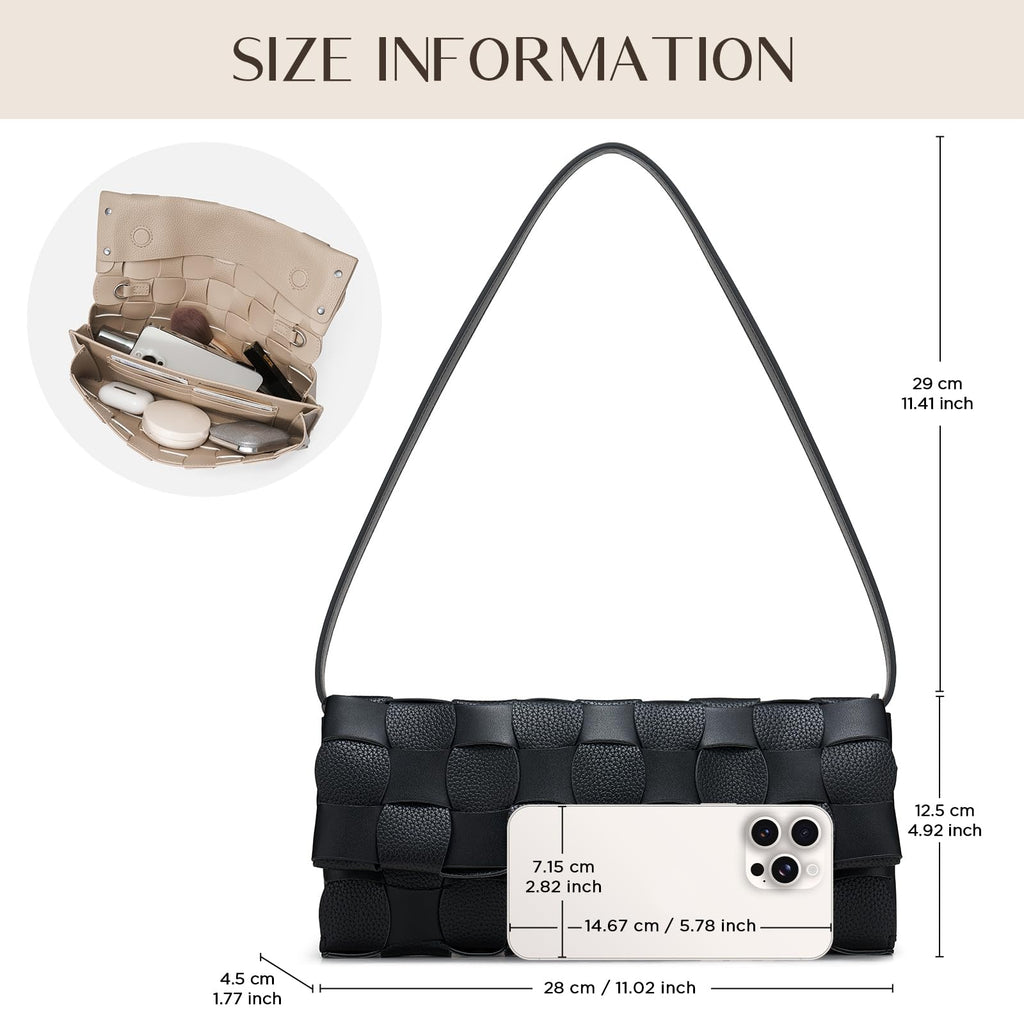 CHUNLI Woven Evening Clutch Purses for Women, PU Crossbody Shoulder Purse Handbag for Evening, Formal Events, Wedding, Party