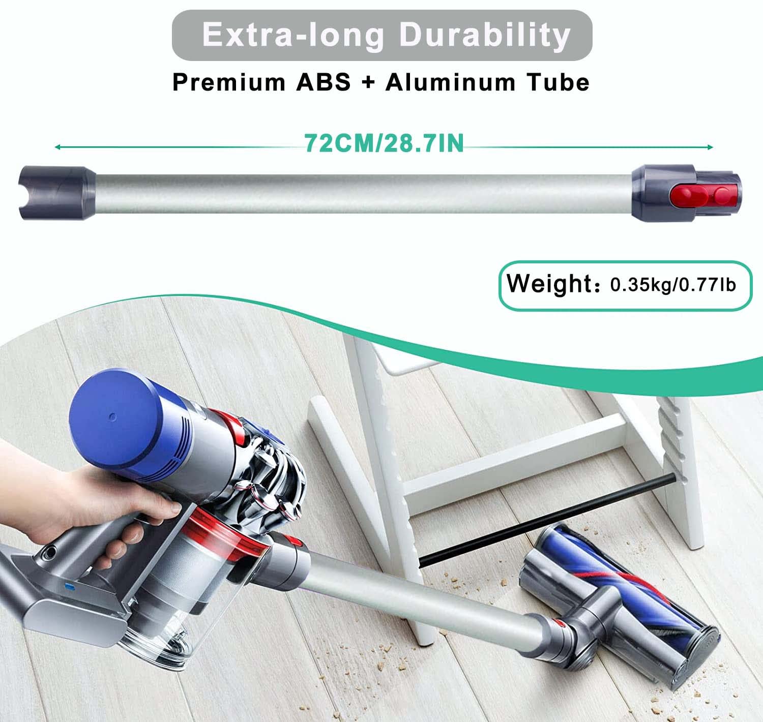 GYLBF Quick Release Wand Compatible for Dyson V15 V11 V10 V8 V7 Stick Vacuum Cleaners, Vacuums Attachment Extension Tube, 28.3 IN (Black)