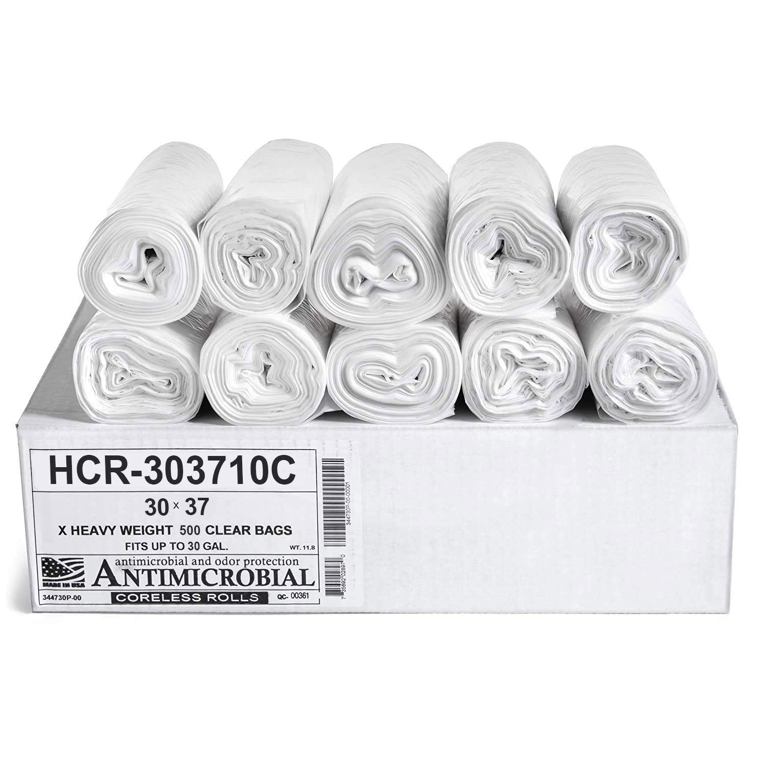 Aluf Plastics High Density Trash Bags, 10 Gallon, 4000 Count, 6 Micron (eq), 24" x 24", Black, for Bathroom, Office, Industrial, Commercial, Janitorial, Municipal, Recycling