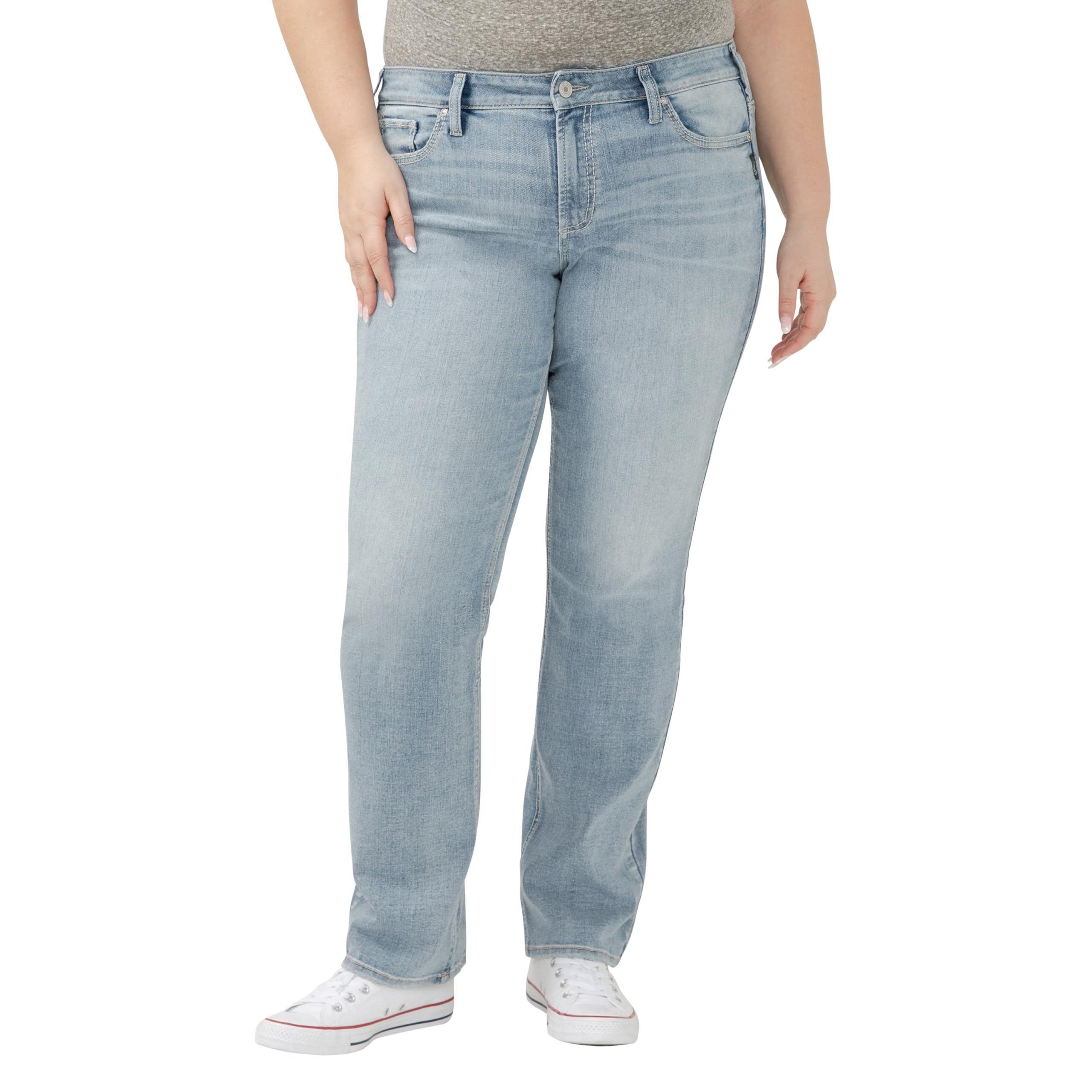 Silver Jeans Co. Women's Plus Size Suki Mid Rise Slim Bootcut Jeans