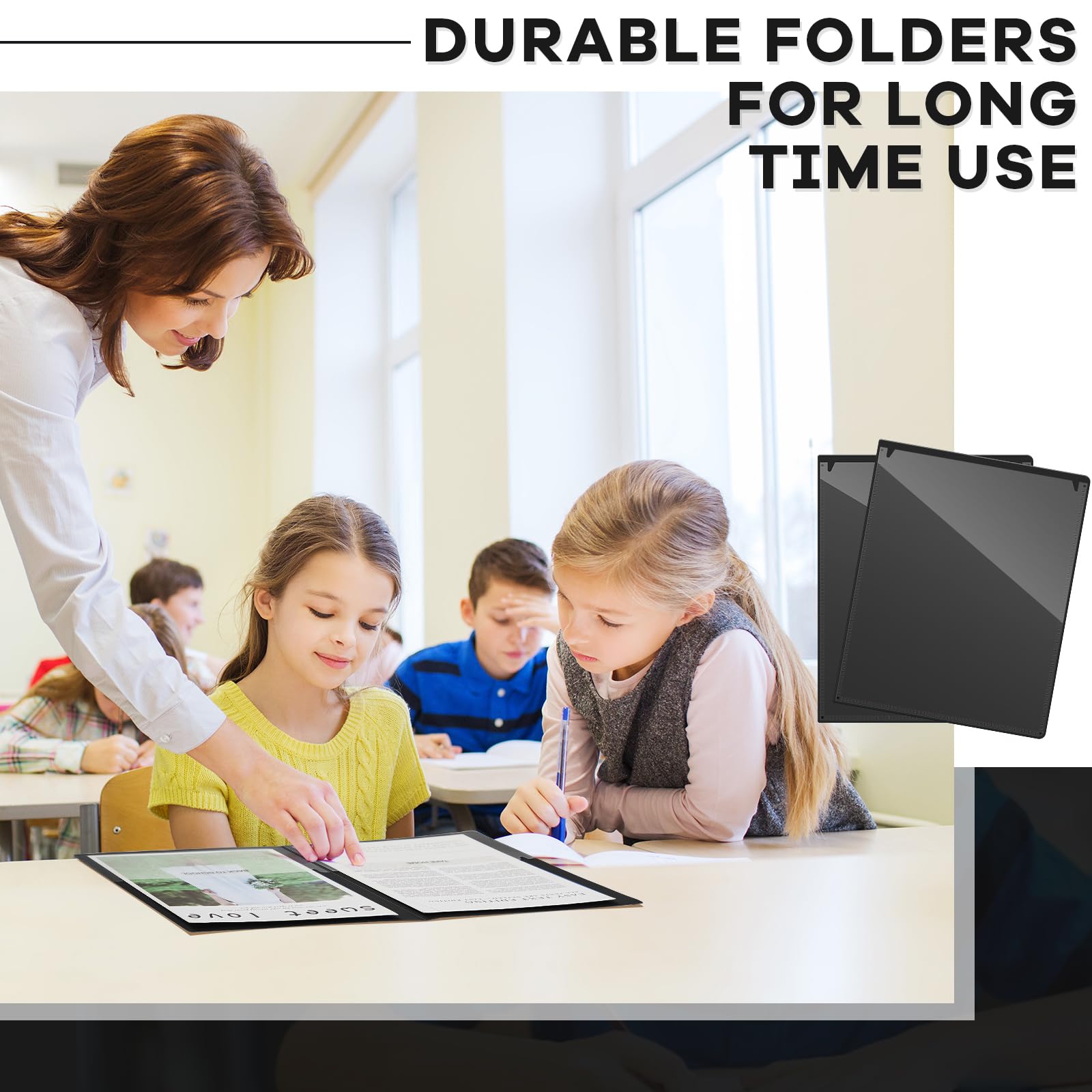 Henoyso 72 Pcs Plastic Take Home Folders with 2 Pockets Parent Teacher Classroom Communication Homework Folder for Students Parent Teacher Connect (Blue)