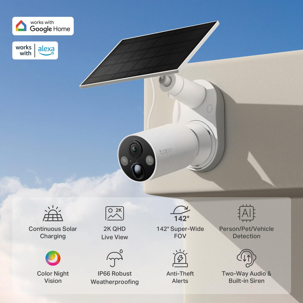 Tapo by TP-Link Wireless Outdoor Security Camera, 1080P, Up to 180 Days Battery Life, Free Person Detection, SD/Cloud Storage, Spotlight Color Night Vision, Alarm, No Hub Needed, Black, C403